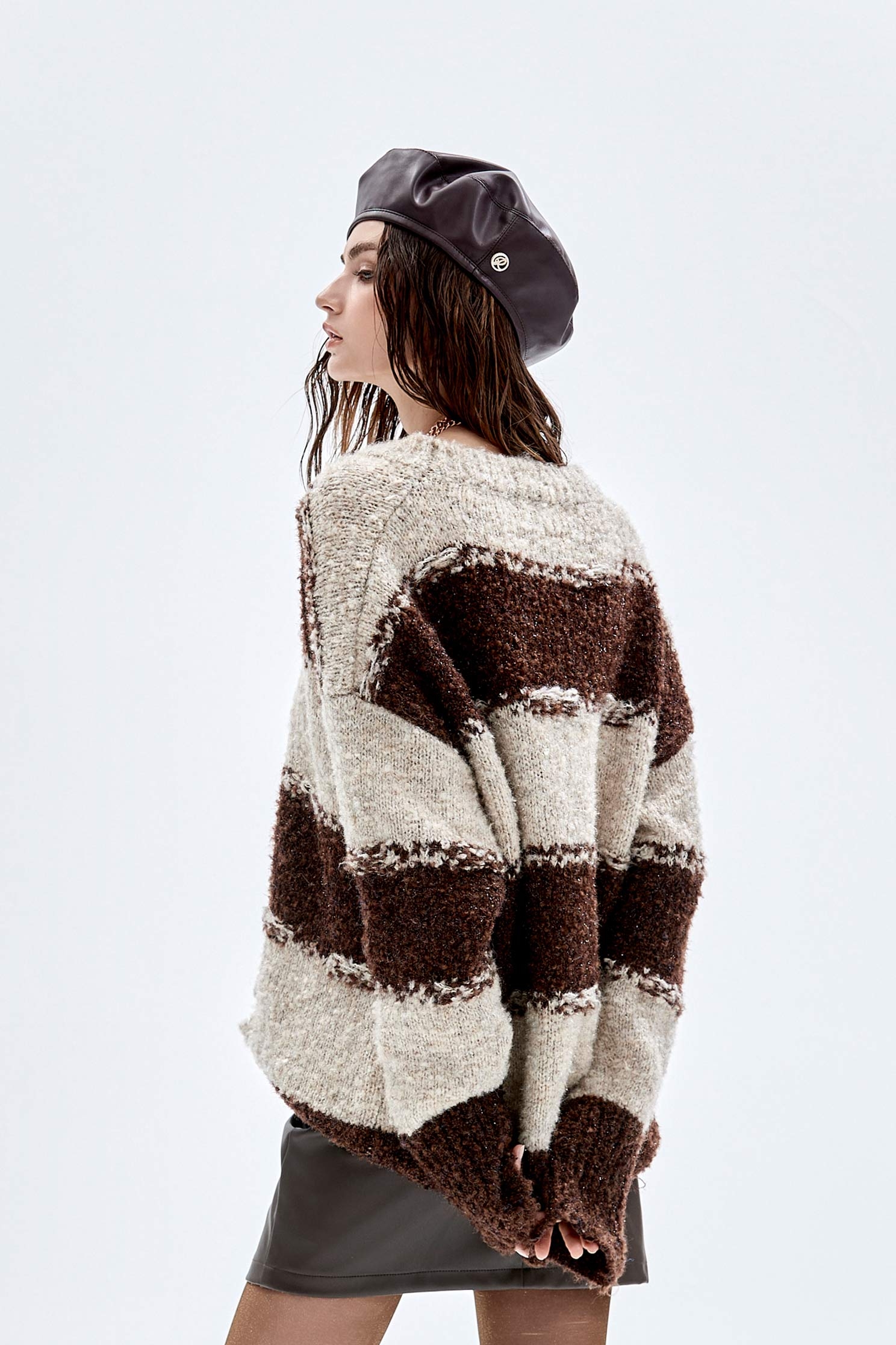 法式貝雷帽法式貝雷帽,皮革,秋冬穿搭