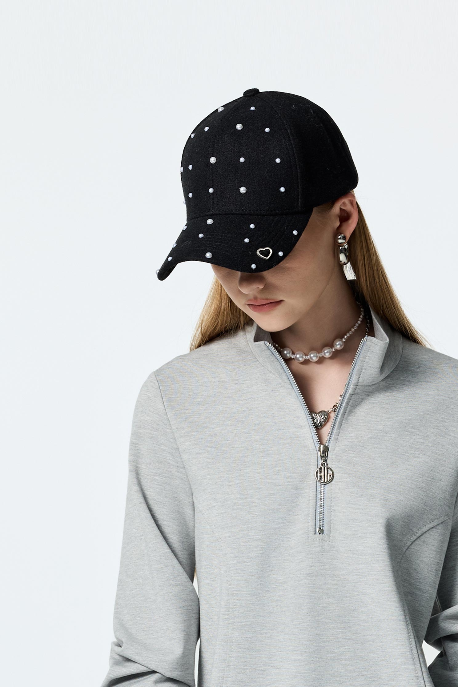 經典珍珠點綴棒球帽經典珍珠點綴棒球帽,珍珠,秋冬穿搭