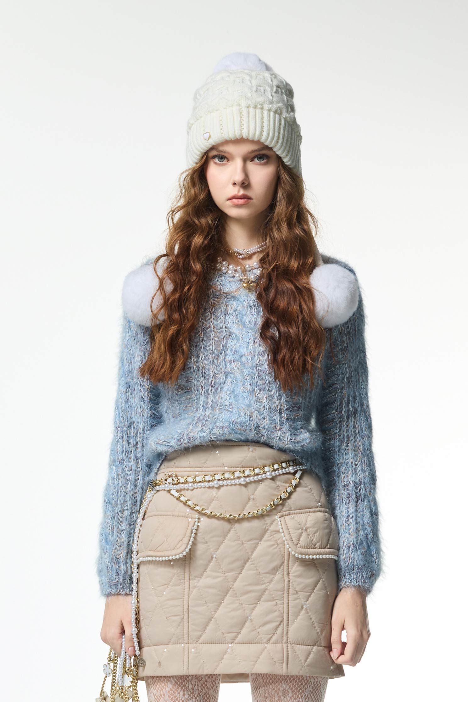 軟絨絨兔毛針織帽軟絨絨兔毛針織帽,秋冬穿搭,針織