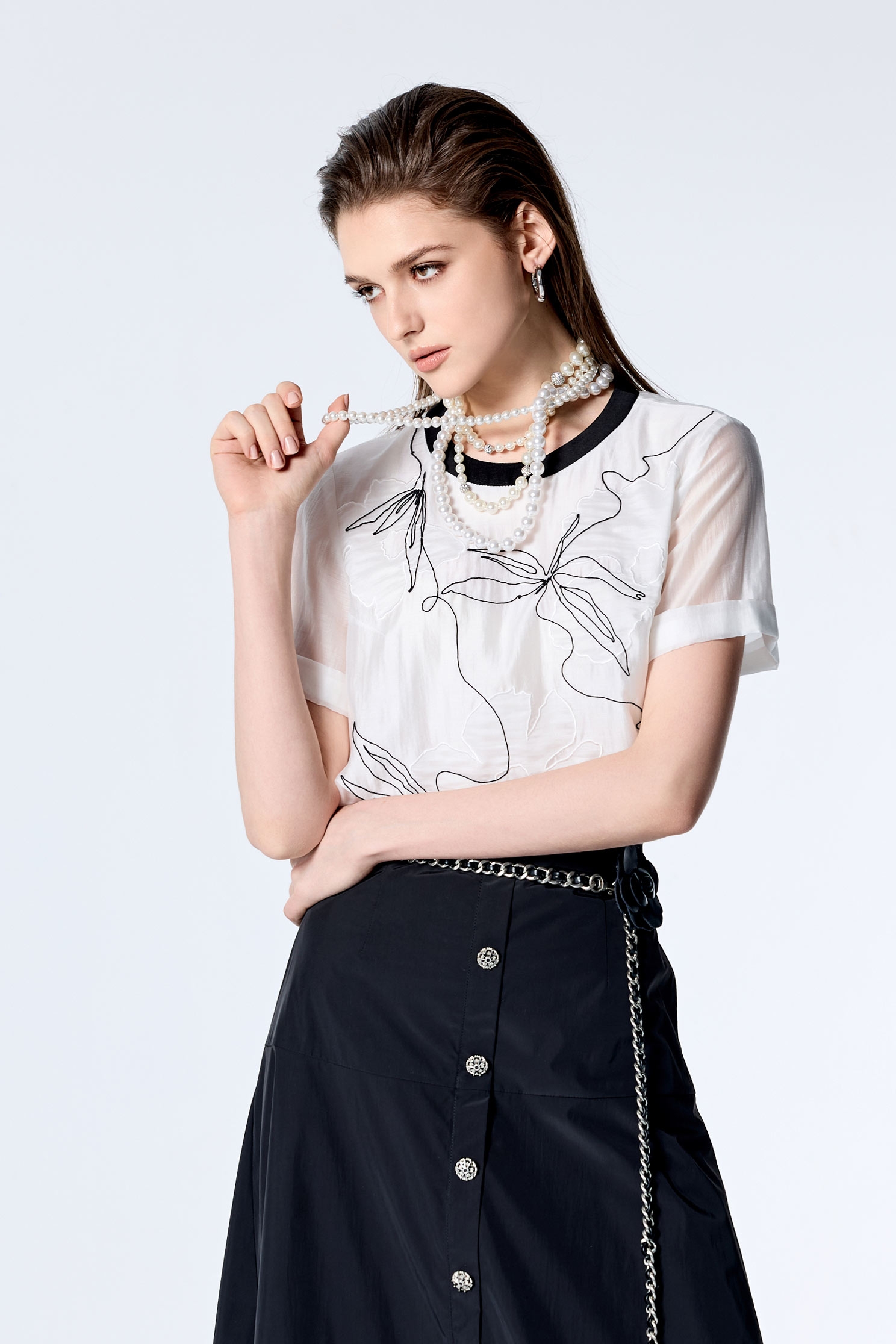 簡約風珍珠長鏈簡約風珍珠長鏈,春夏穿搭,珍珠,項鍊