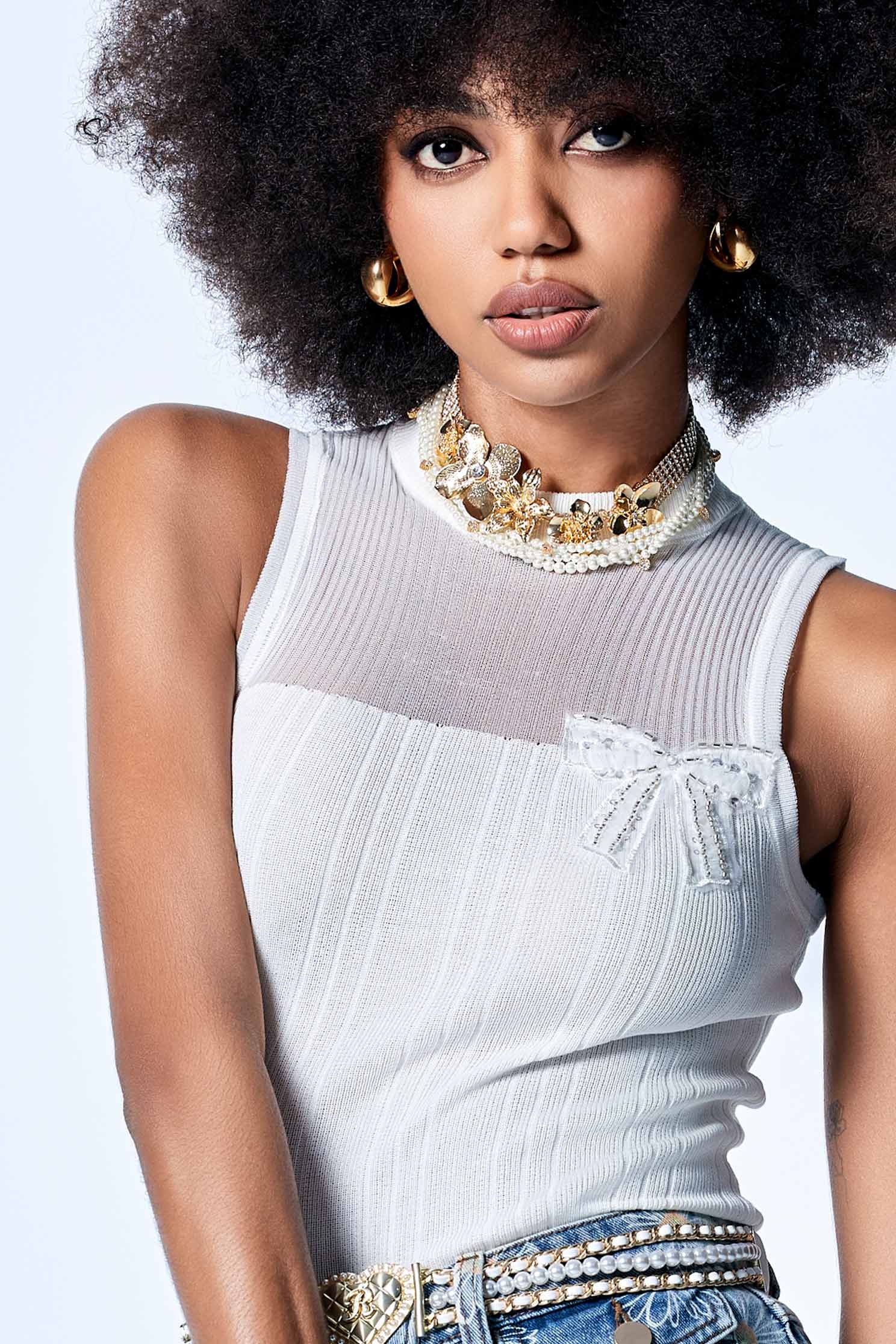 水鑽裝飾花朵頸鏈水鑽裝飾花朵頸鏈,一般洋裝,春夏穿搭,項鍊