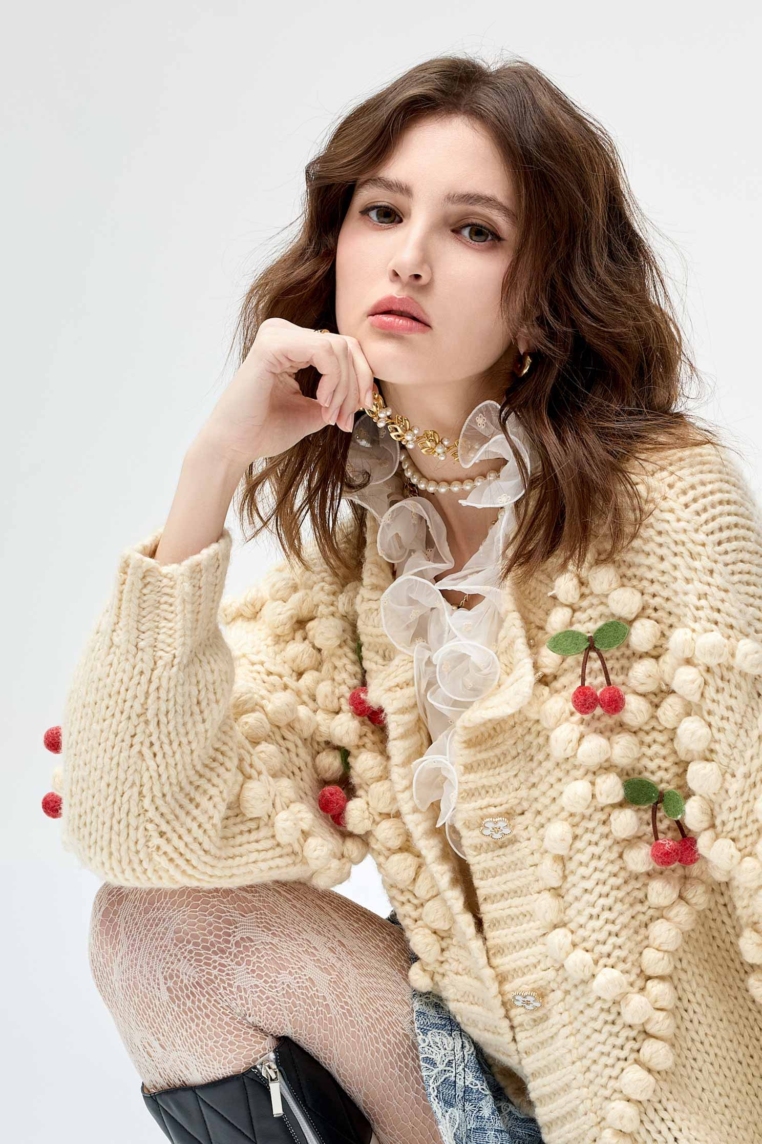 典雅珍珠花朵項鍊典雅珍珠花朵項鍊,春夏穿搭,珍珠,項鍊