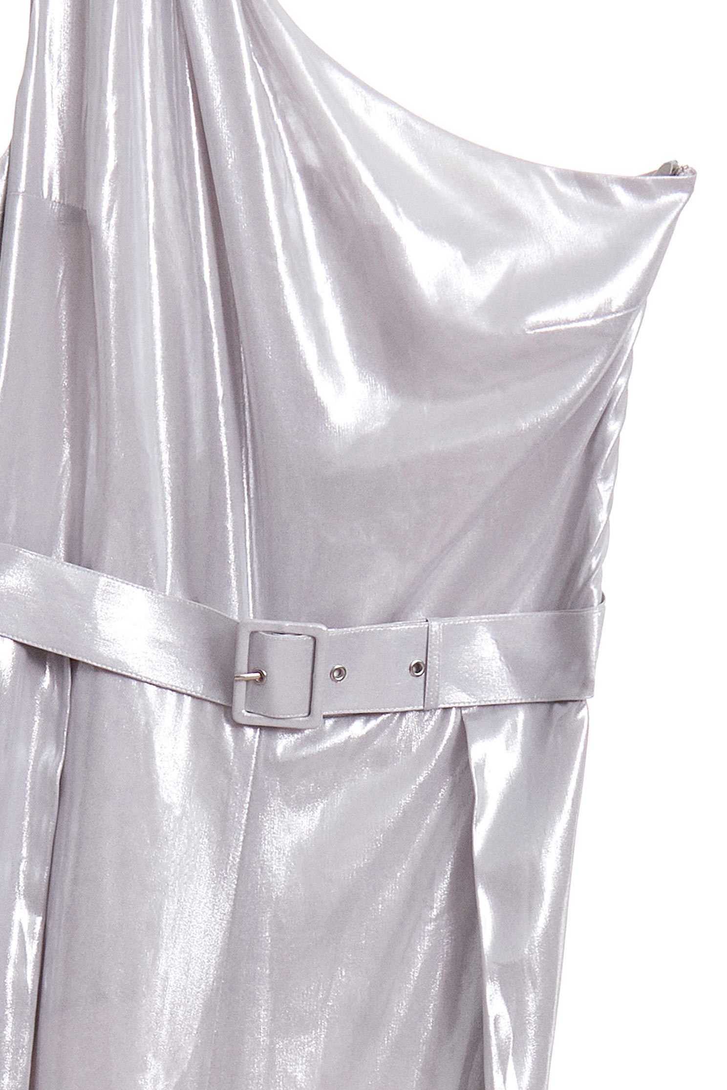 Water-light silver satin jumpsuit wide-leg pants,culottespants,cocktaildress,eveningwear,pants,jumpsuit