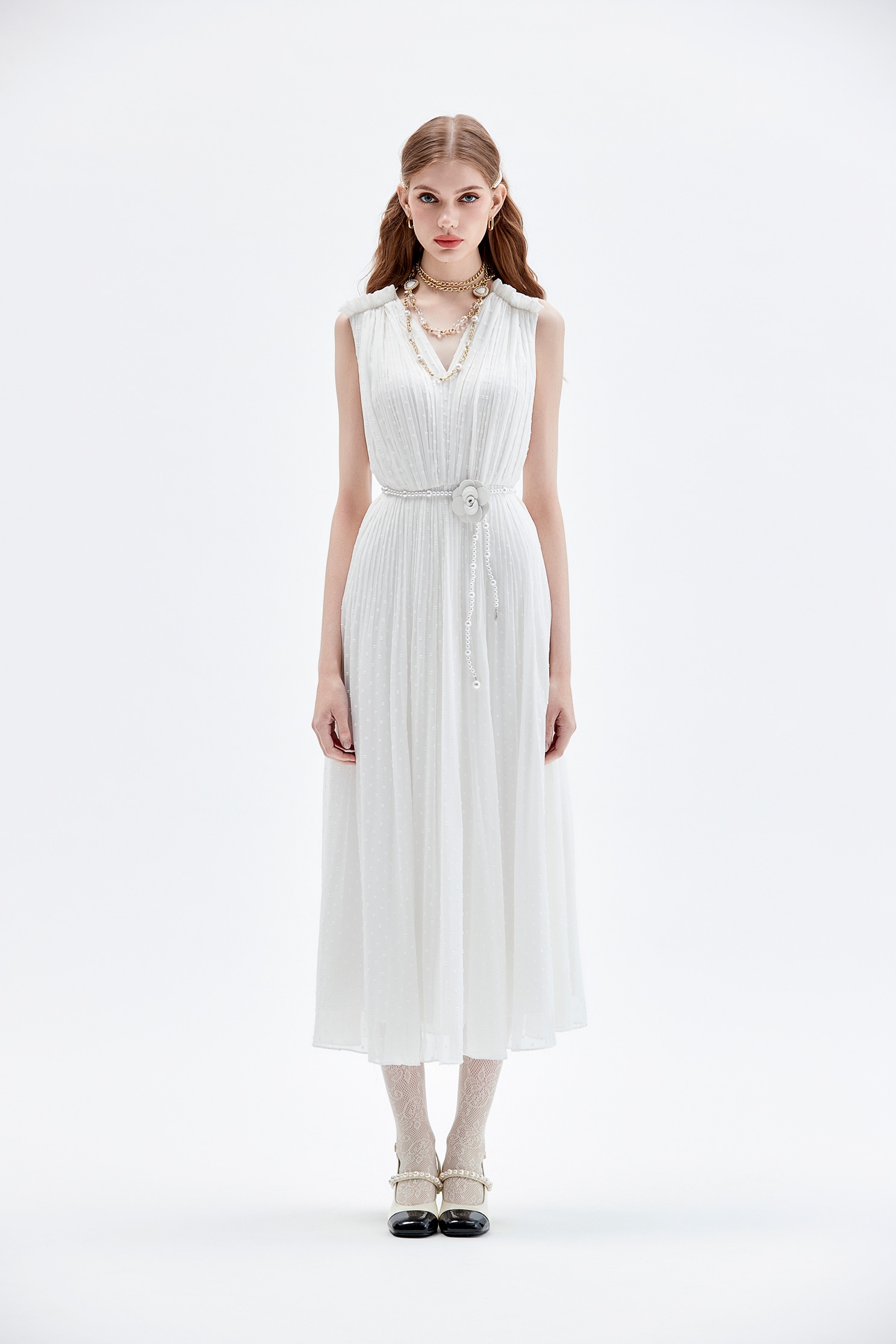 雅典風摺皺長版禮服雅典風摺皺長版禮服,V領洋裝,小禮服,洋裝特輯,無袖洋裝,短袖洋裝,禮服,秋冬穿搭