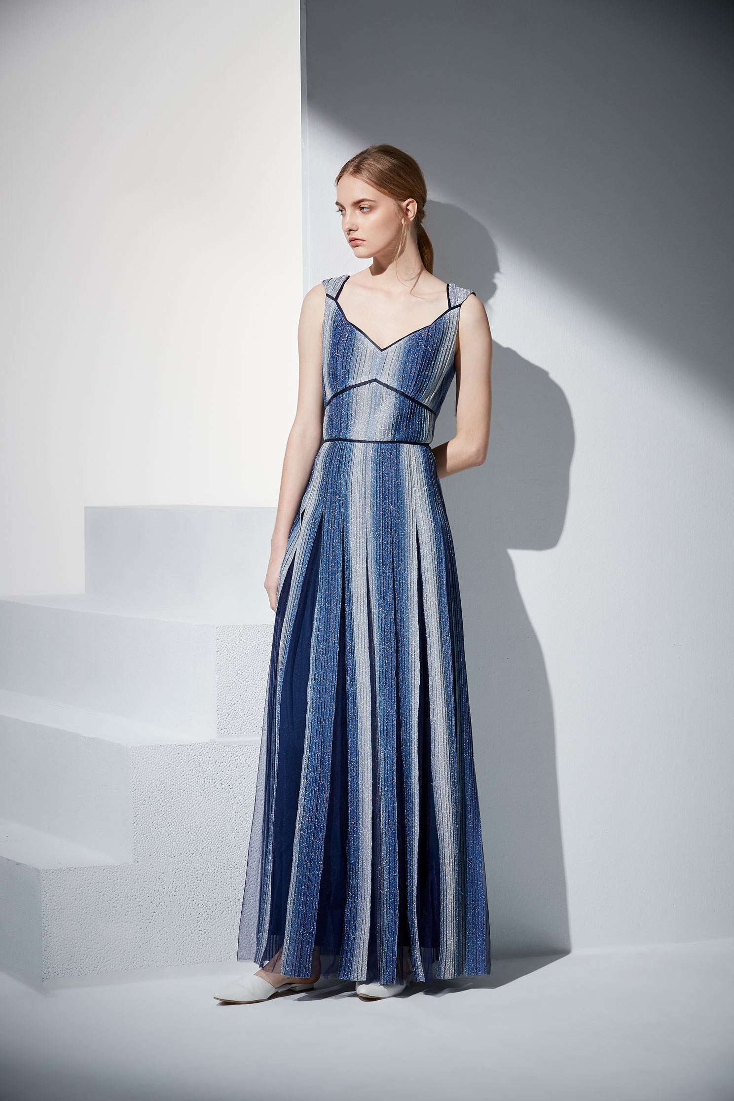 Gradient navy blue dress,Cocktail Dress,無袖洋裝,Evening Wear,Long dress