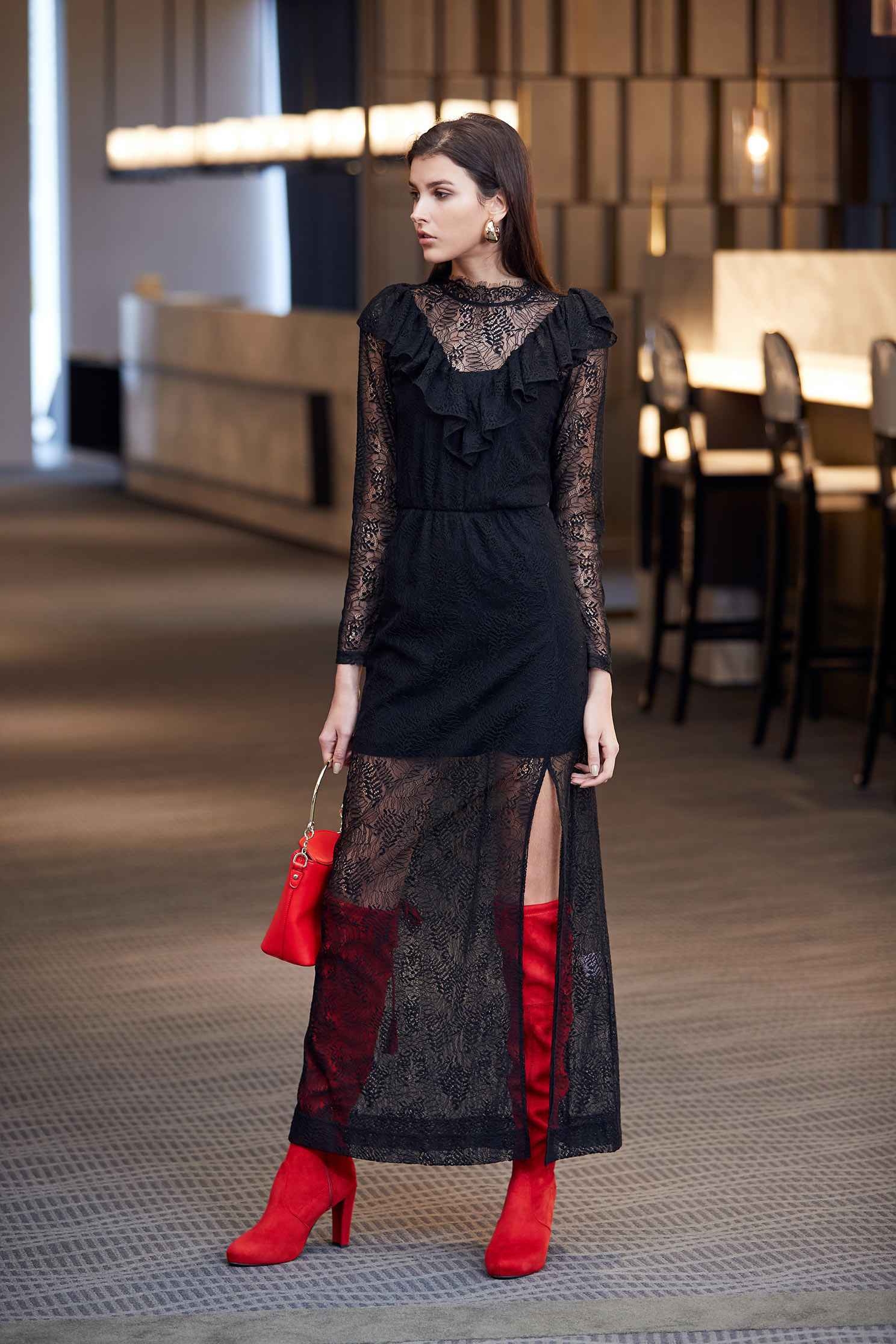 Gorgeous design dress,cocktaildress,lace,lacedress,perspectivedress,longsleevedress,blackdress