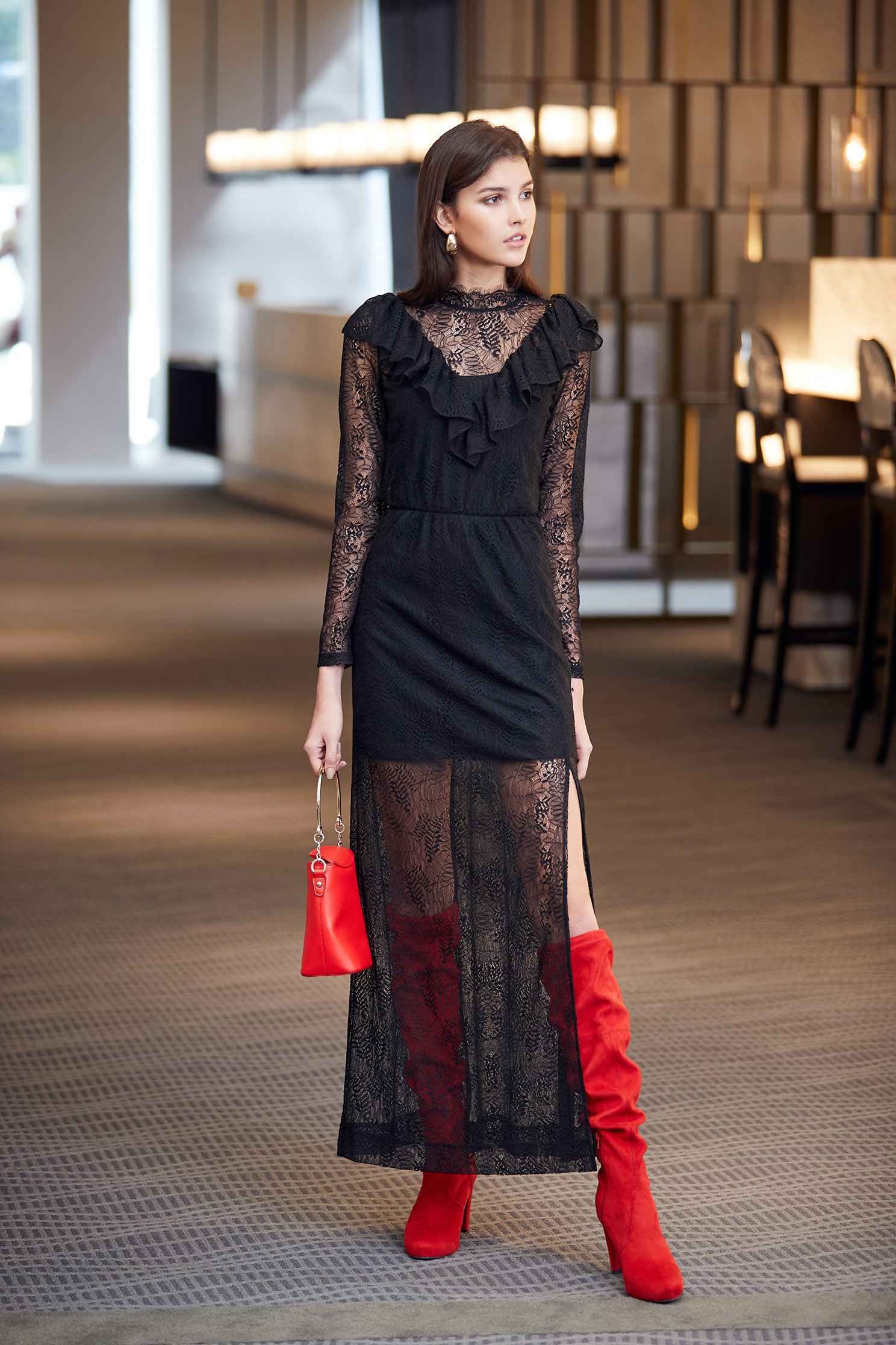 Gorgeous design dress,cocktaildress,lace,lacedress,perspectivedress,longsleevedress,blackdress