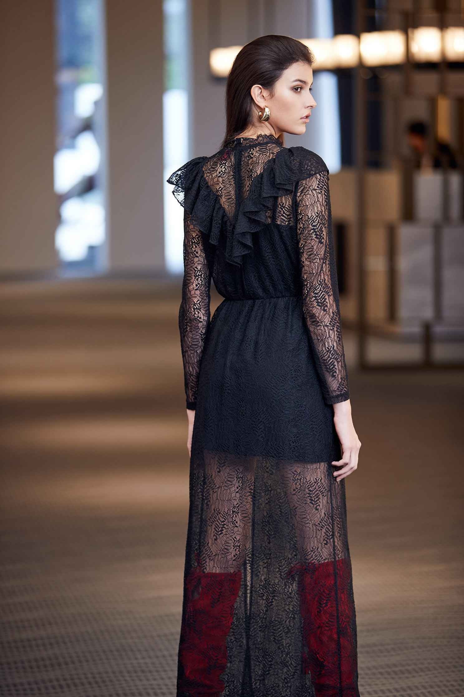 Gorgeous design dress,cocktaildress,lace,lacedress,perspectivedress,longsleevedress,blackdress