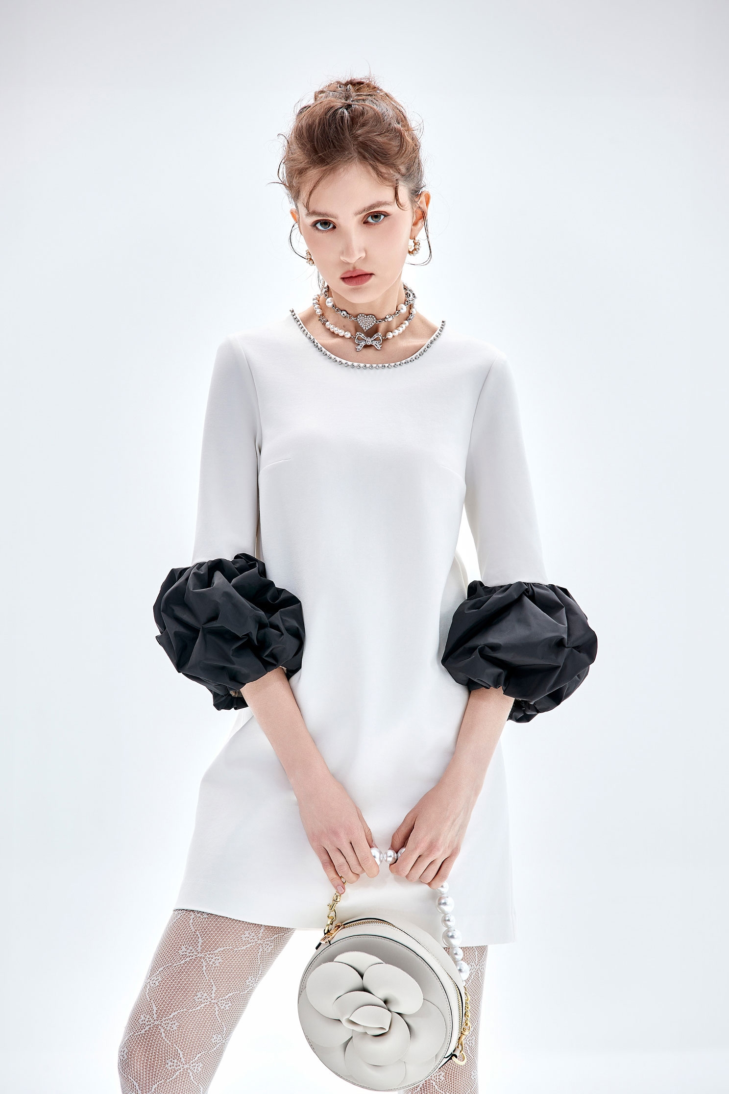 綴鑽鍊俏麗禮服洋裝綴鑽鍊俏麗禮服洋裝,小禮服,洋裝特輯,禮服,秋冬穿搭,長袖洋裝