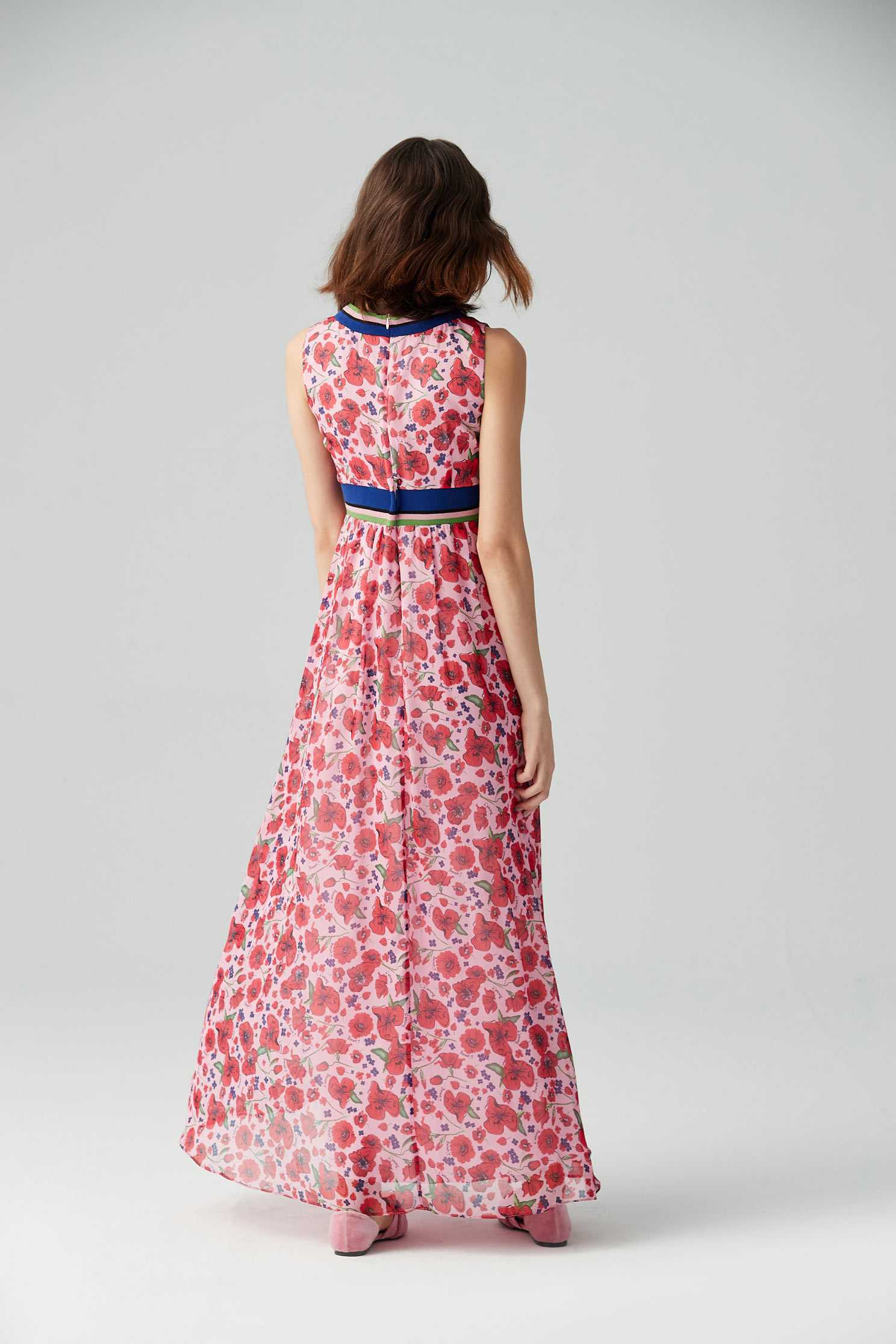 Retro V neckline and Gorgeous Sleeveless Dress,v-neckdress,printeddress,cocktaildress,sleevelessdress