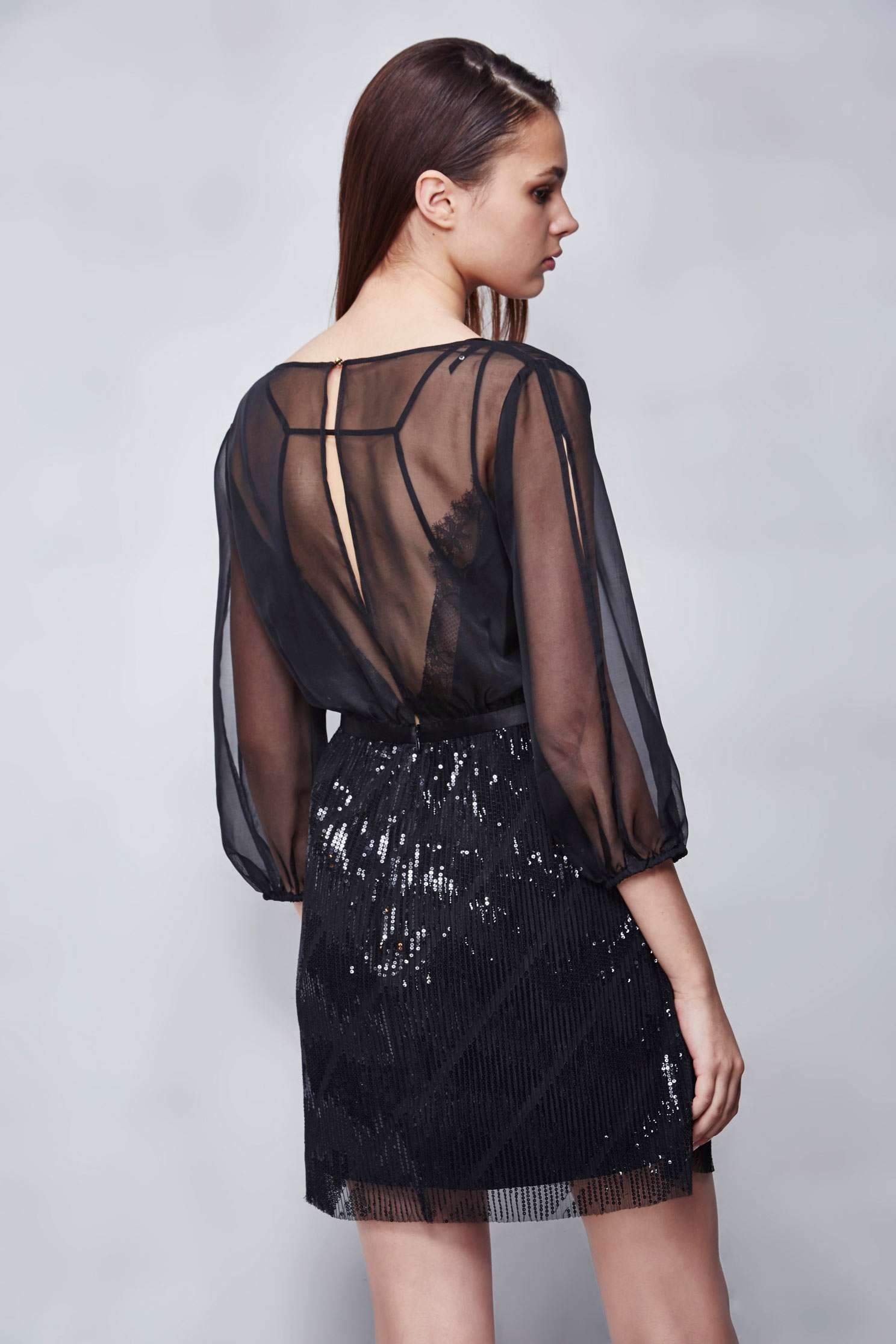 Organza sequin dress,Cocktail Dress,Evening Wear,細肩帶洋裝,透膚洋裝,Black dress