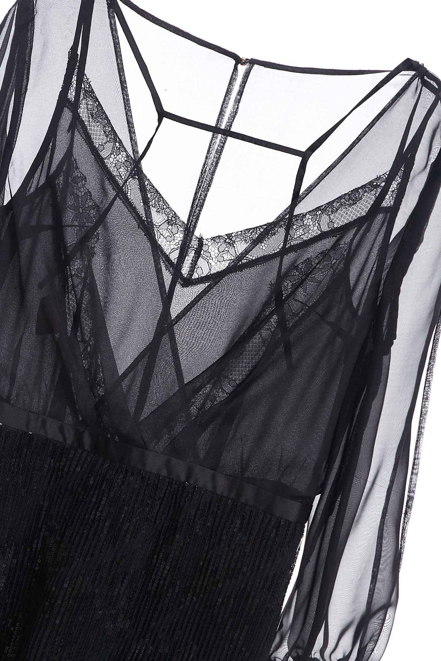 Organza sequin dress,Cocktail Dress,Evening Wear,細肩帶洋裝,透膚洋裝,Black dress