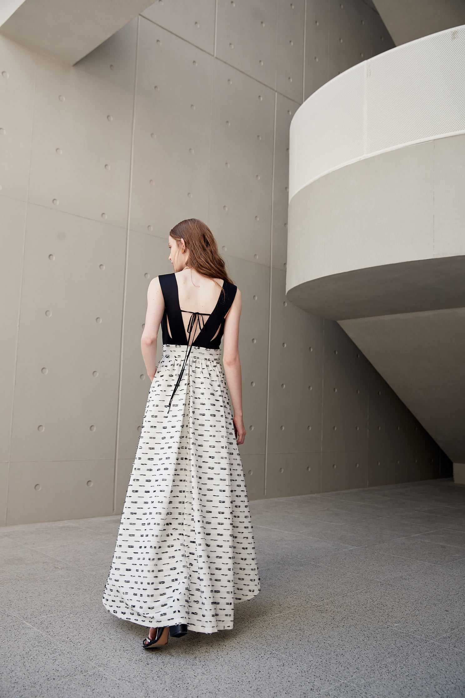 Temperament design dress,u-neckdress,sleevelessdress,longdress,longskirt