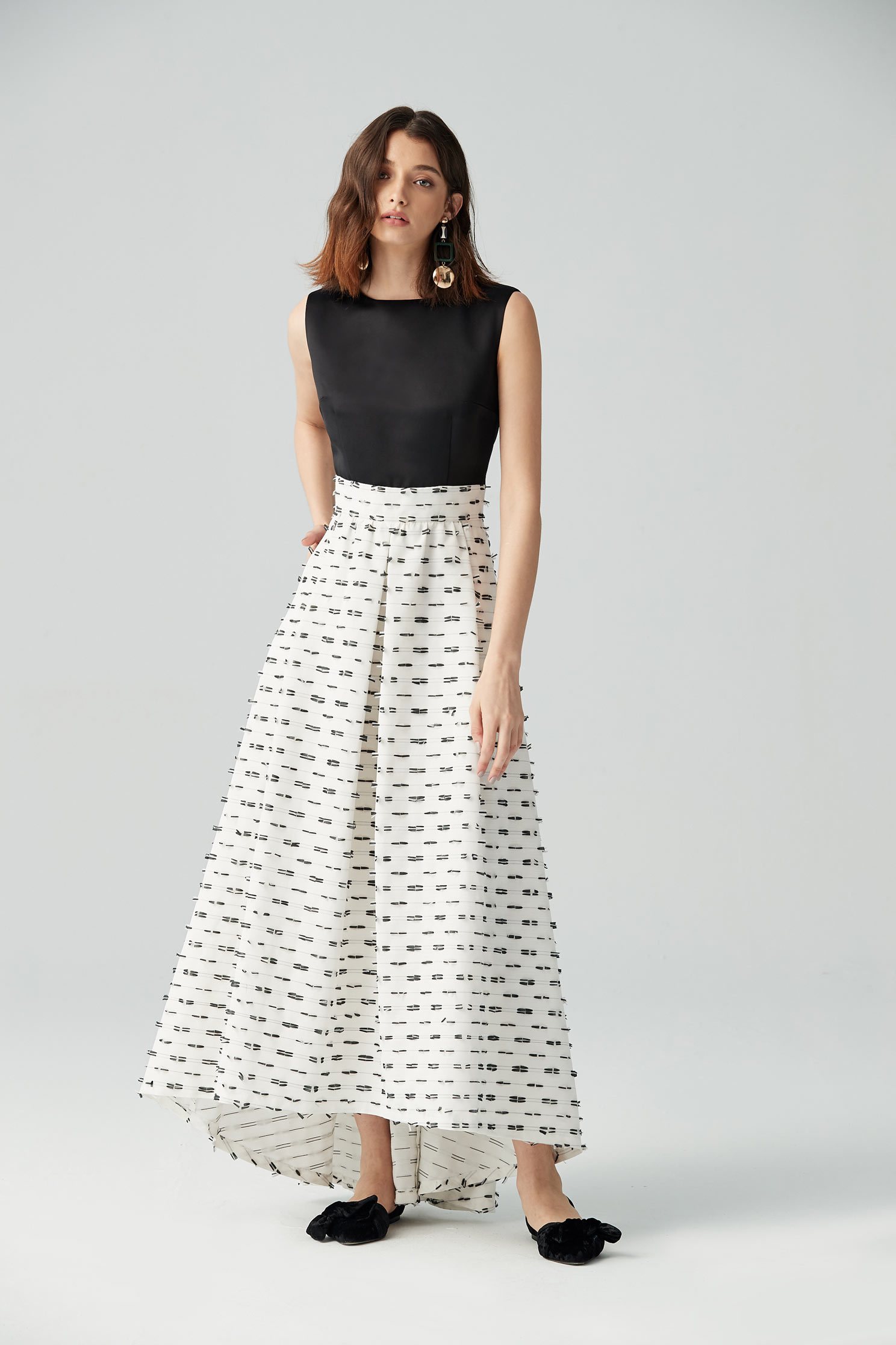 Temperament design dress,u-neckdress,sleevelessdress,longdress,longskirt