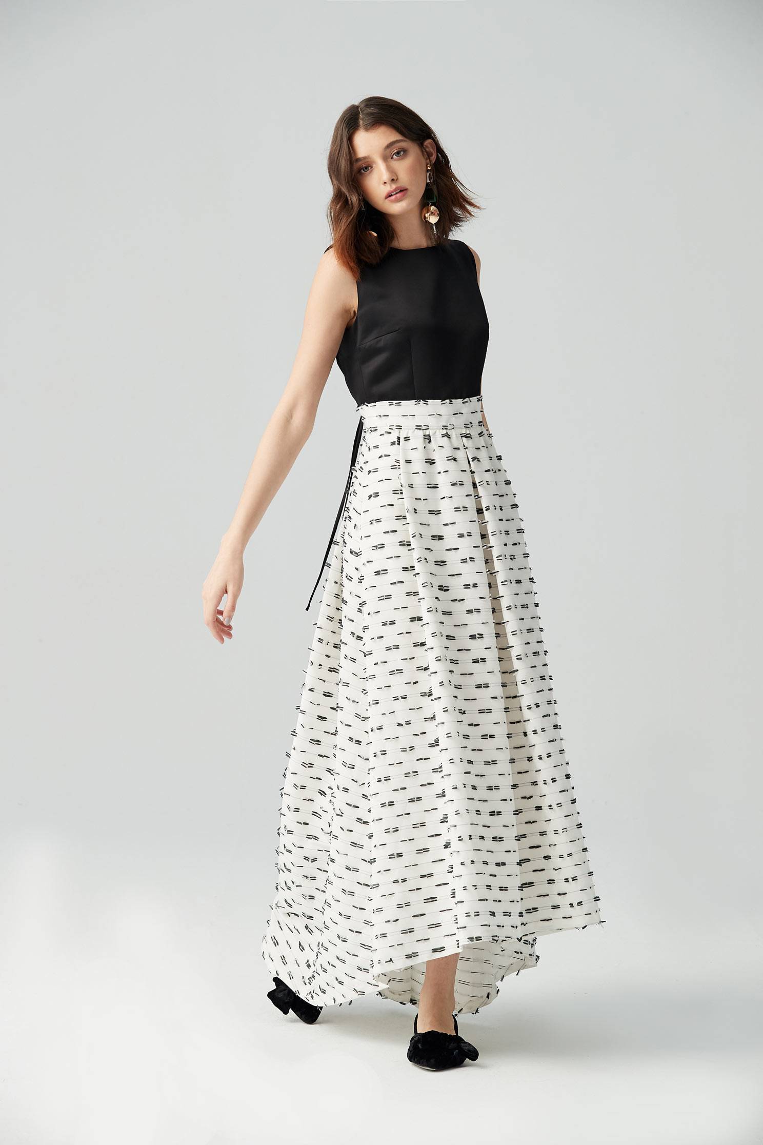 Temperament design dress,u-neckdress,sleevelessdress,longdress,longskirt