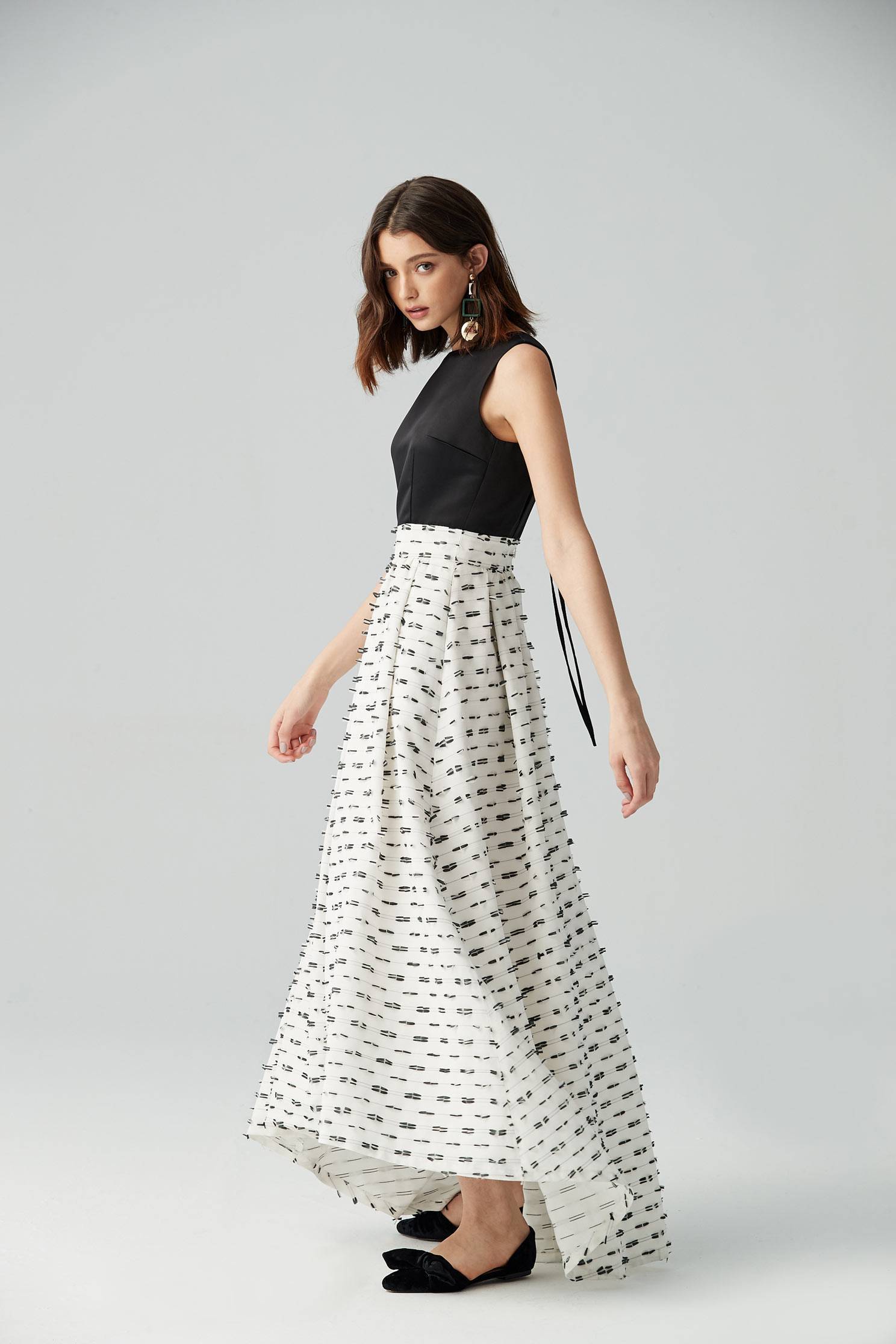 Temperament design dress,u-neckdress,sleevelessdress,longdress,longskirt
