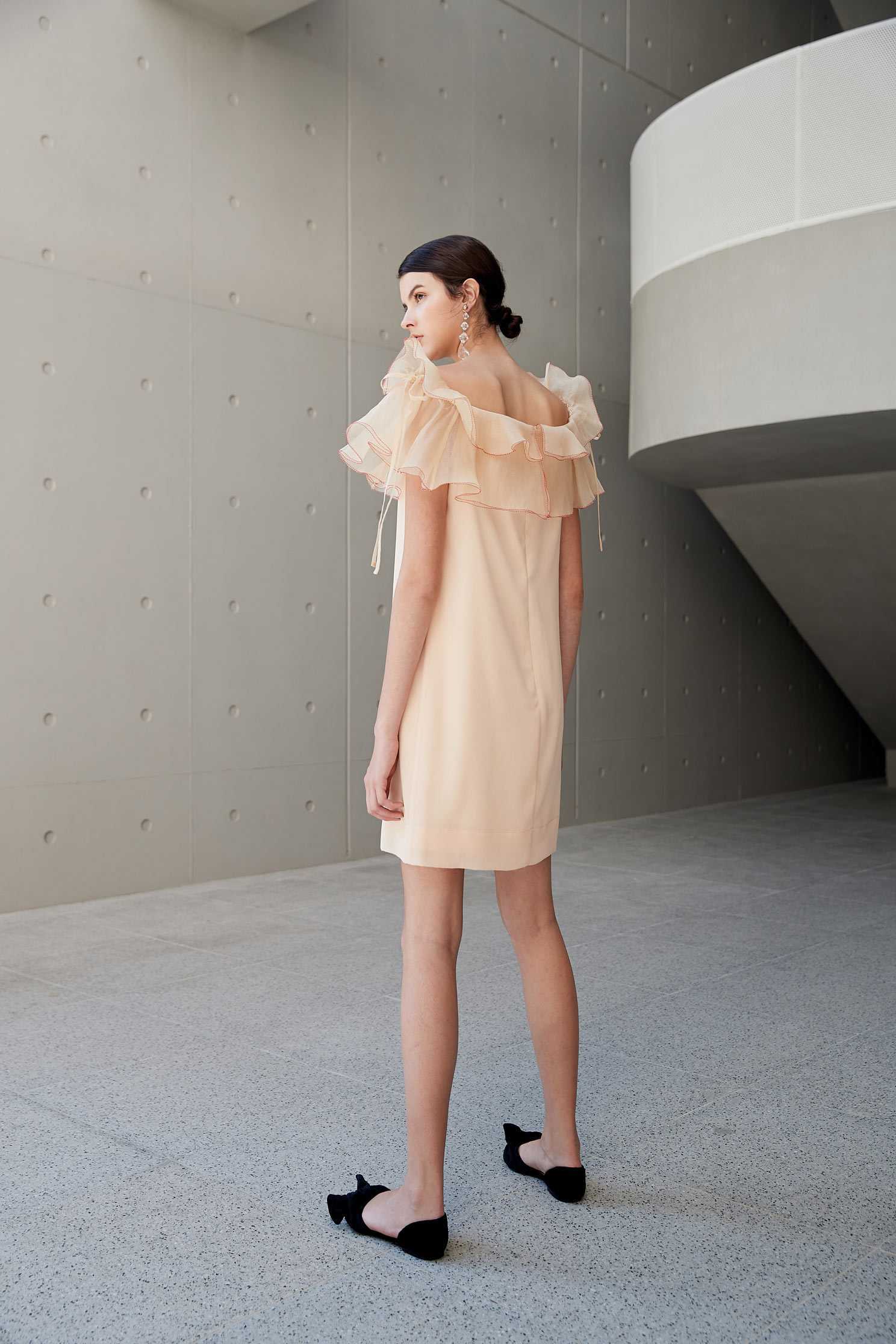 Off-the-shoulder gorgeous dress,boatneckdress,shortsleevedress