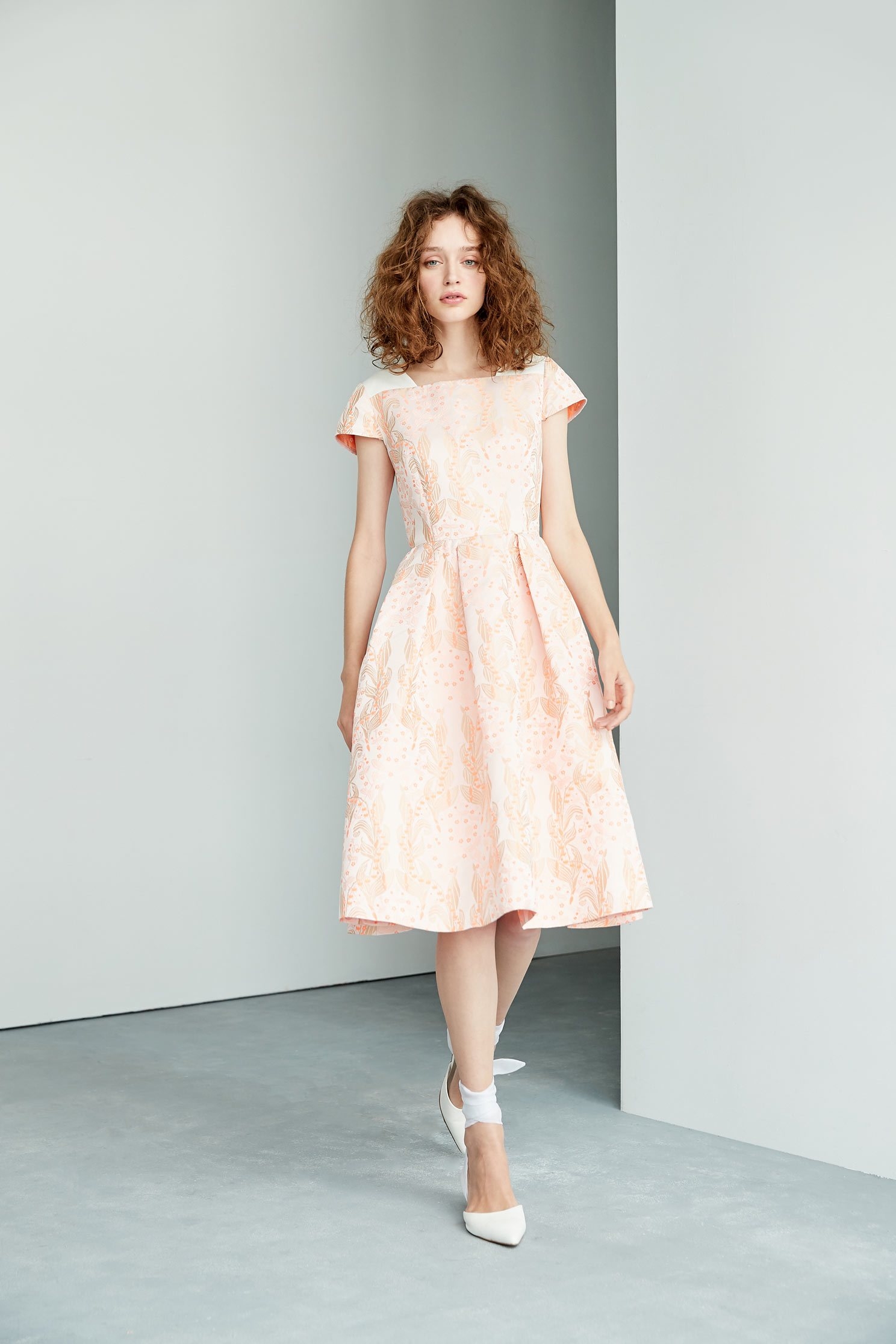 Vintage floral dress,shortsleevedress,onepiecedress