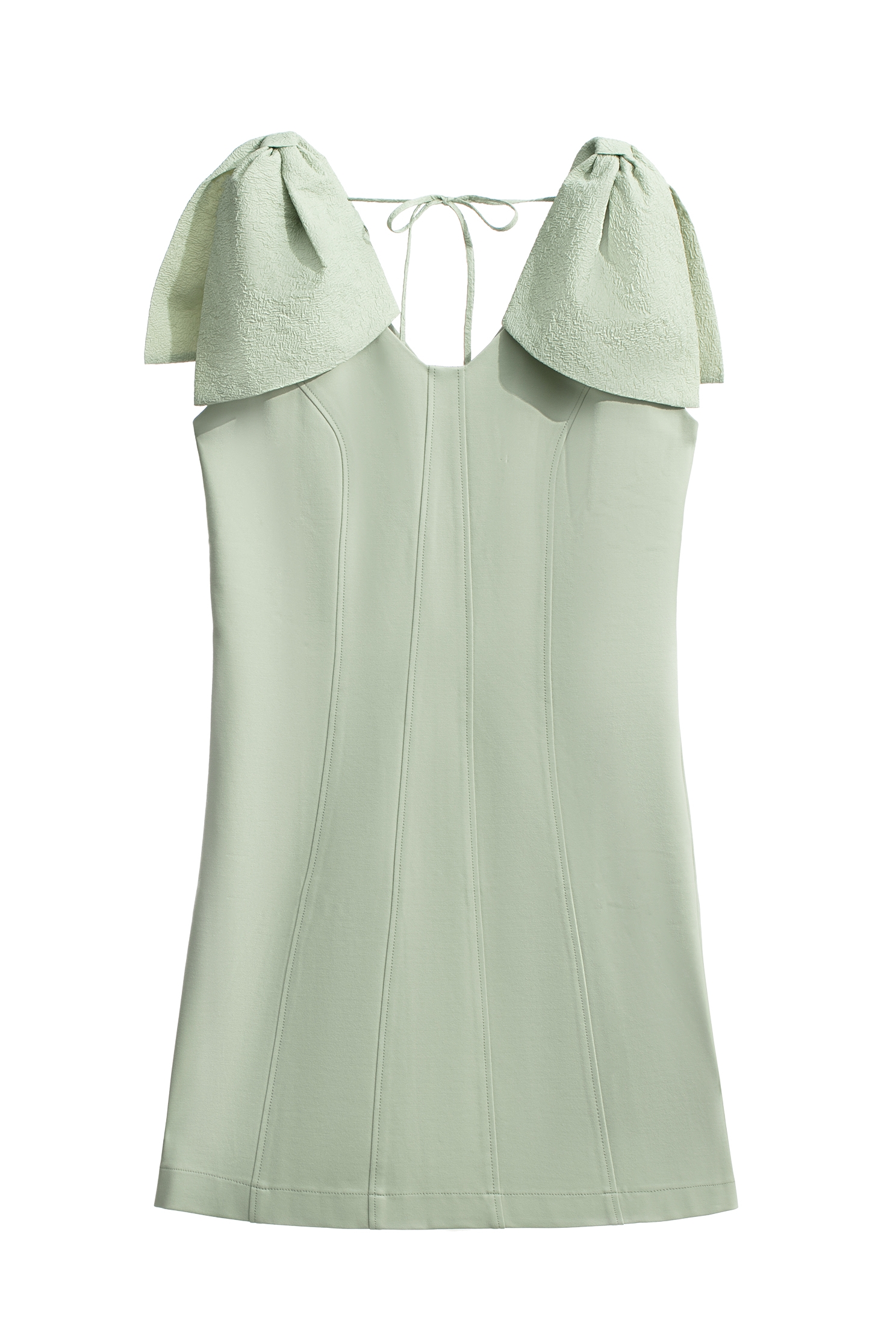 無花果綠小禮服無花果綠小禮服,V領洋裝,小禮服,春夏穿搭,洋裝特輯,短袖洋裝,禮服,約會特輯,蝴蝶結