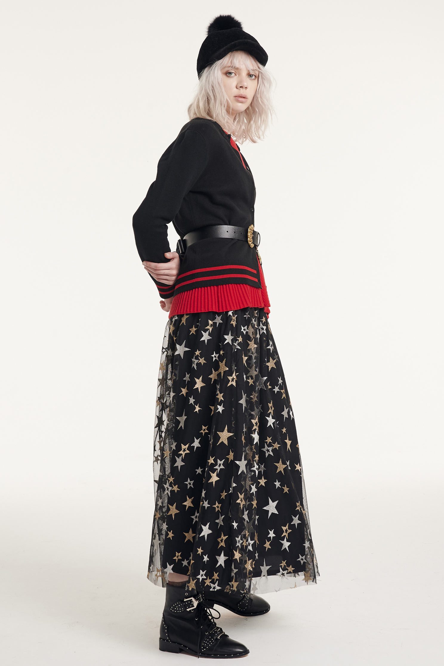 Buckle knitted cardigan,coldforwinter,newyearred,cardigan,knitting,knittedjacket,longsleeveouterwear,blackouterwear