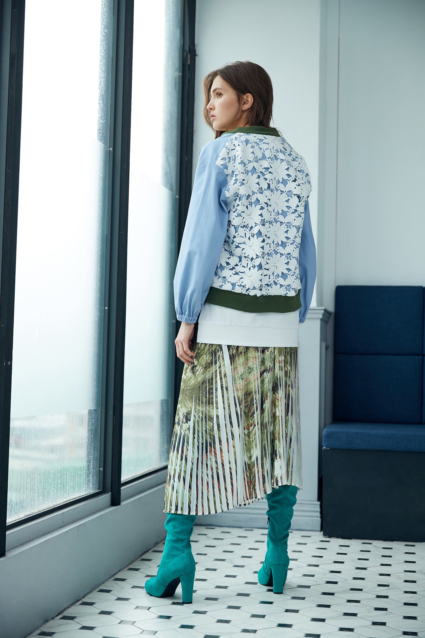Elegant pleated maxi-skirt,百折,Pleated Skirt,Maxi Pleated Skirt,Long Skirt