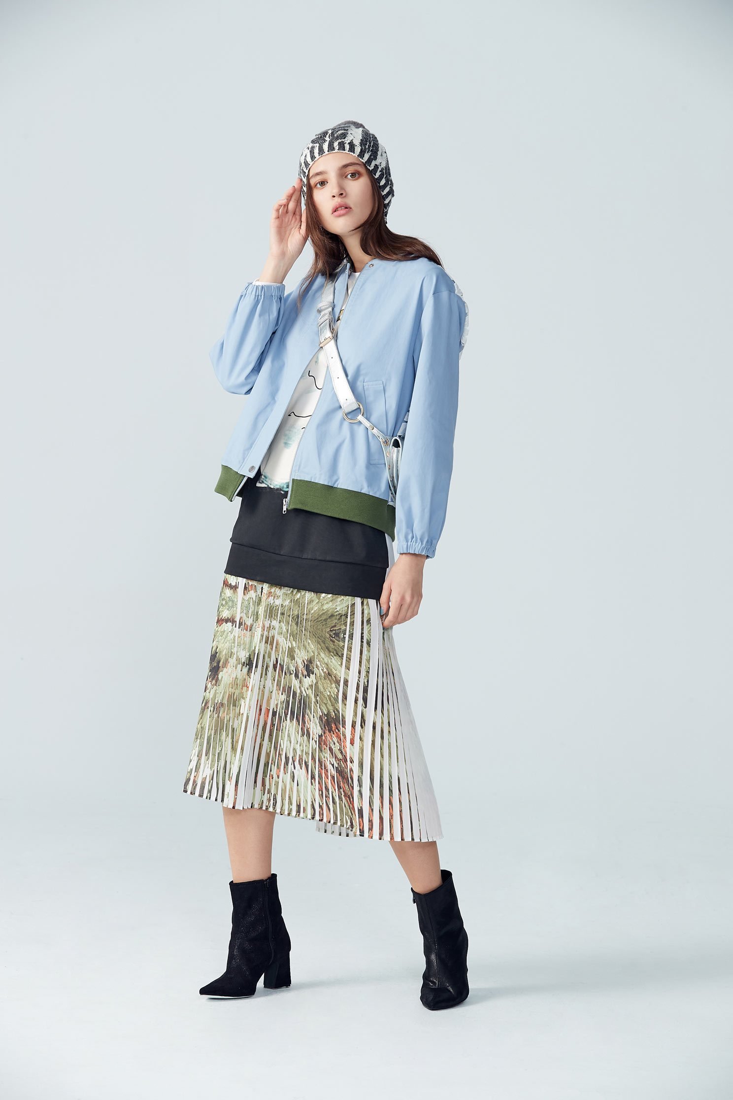 Elegant pleated maxi-skirt,百折,Pleated Skirt,Maxi Pleated Skirt,Long Skirt