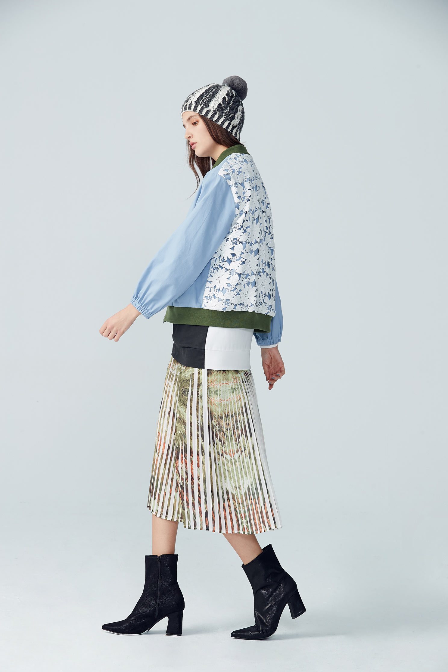 Elegant pleated maxi-skirt,百折,Pleated Skirt,Maxi Pleated Skirt,Long Skirt