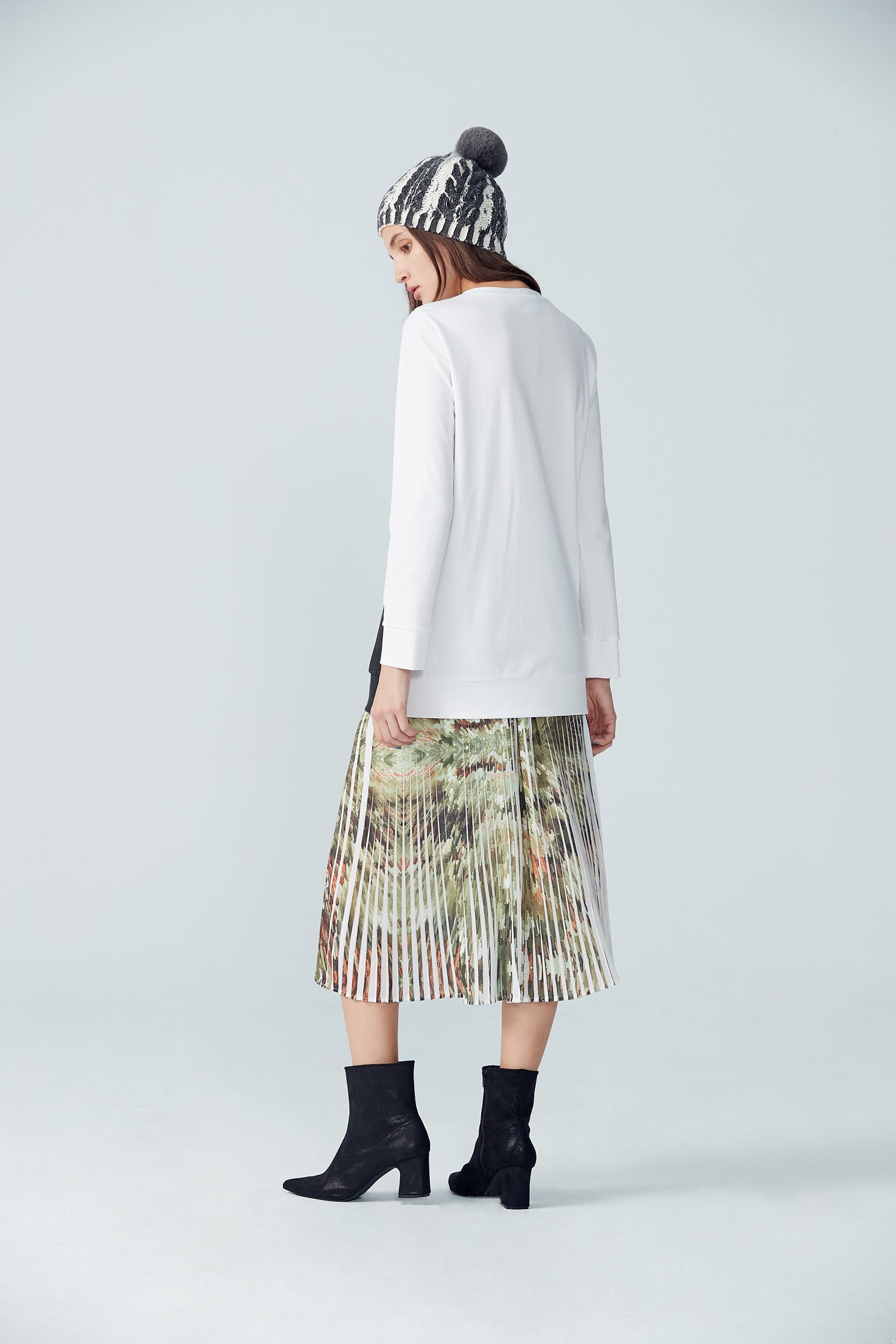 Elegant pleated maxi-skirt,百折,Pleated Skirt,Maxi Pleated Skirt,Long Skirt