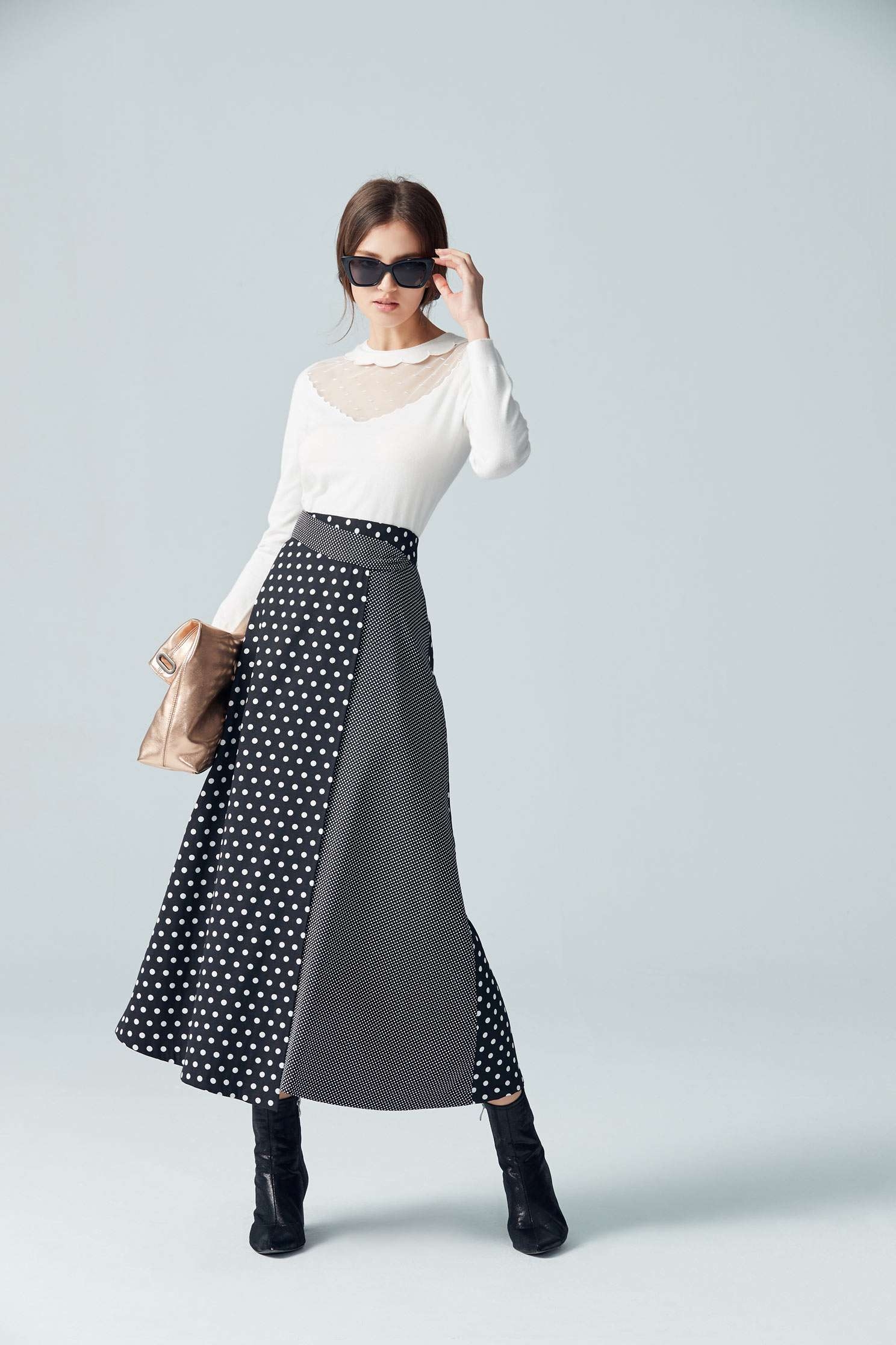 Polka skirt,longskirt