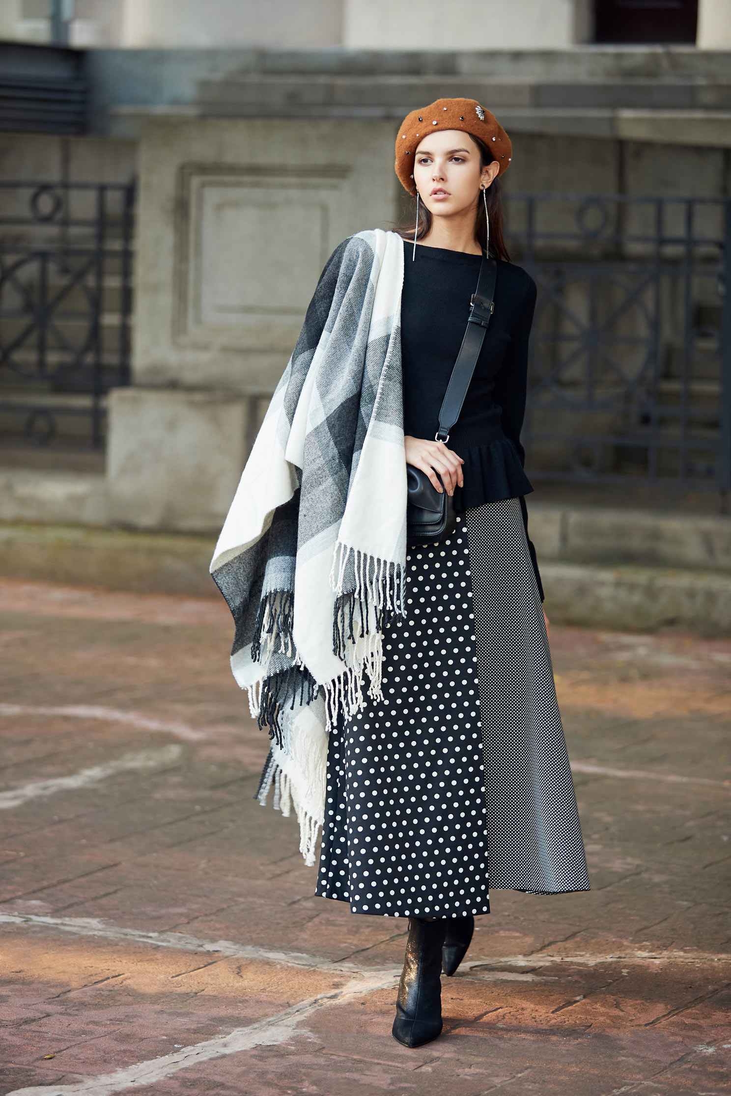 Polka skirt,longskirt