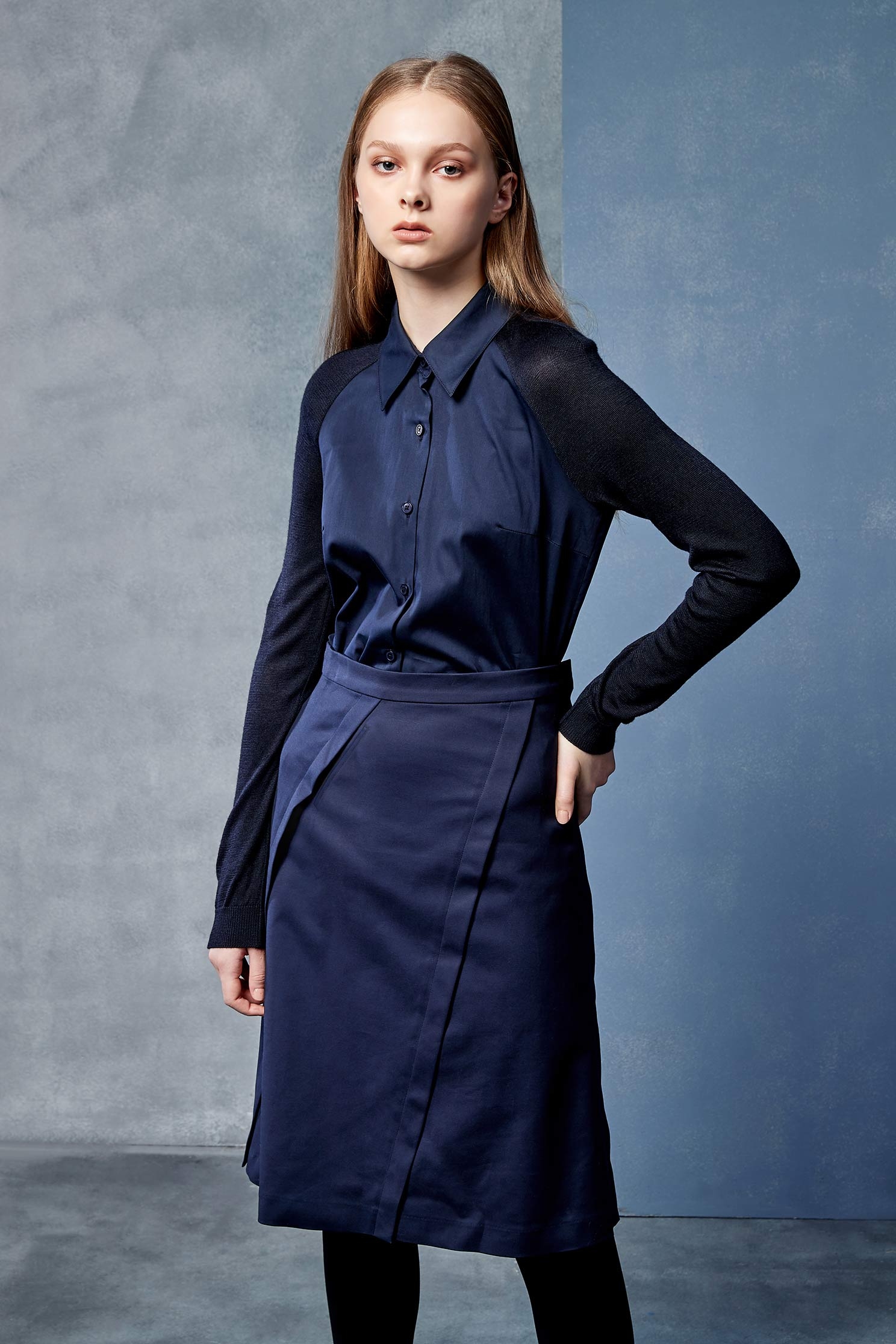 Multi-layered design skirt,A-line skirt,Mini Skirt,i-select,Long Skirt