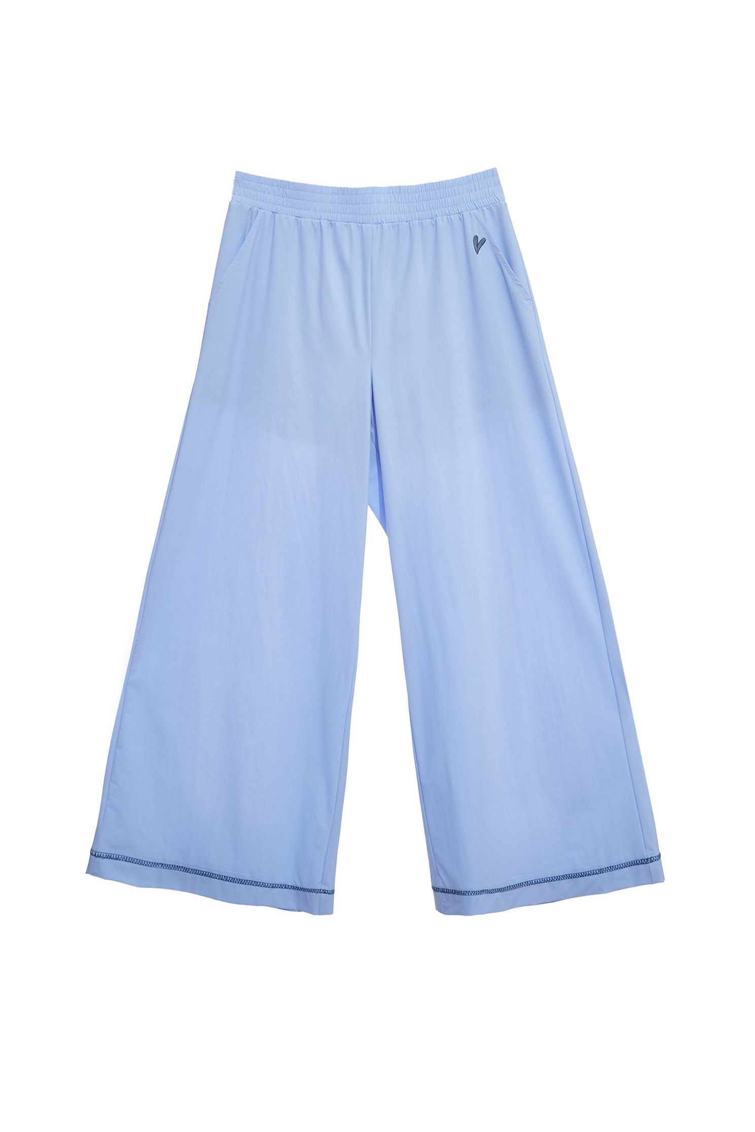 下擺配色線膠原蛋白寬腿褲下擺配色線膠原蛋白寬腿褲,刺繡,寬褲,春夏穿搭,褲子