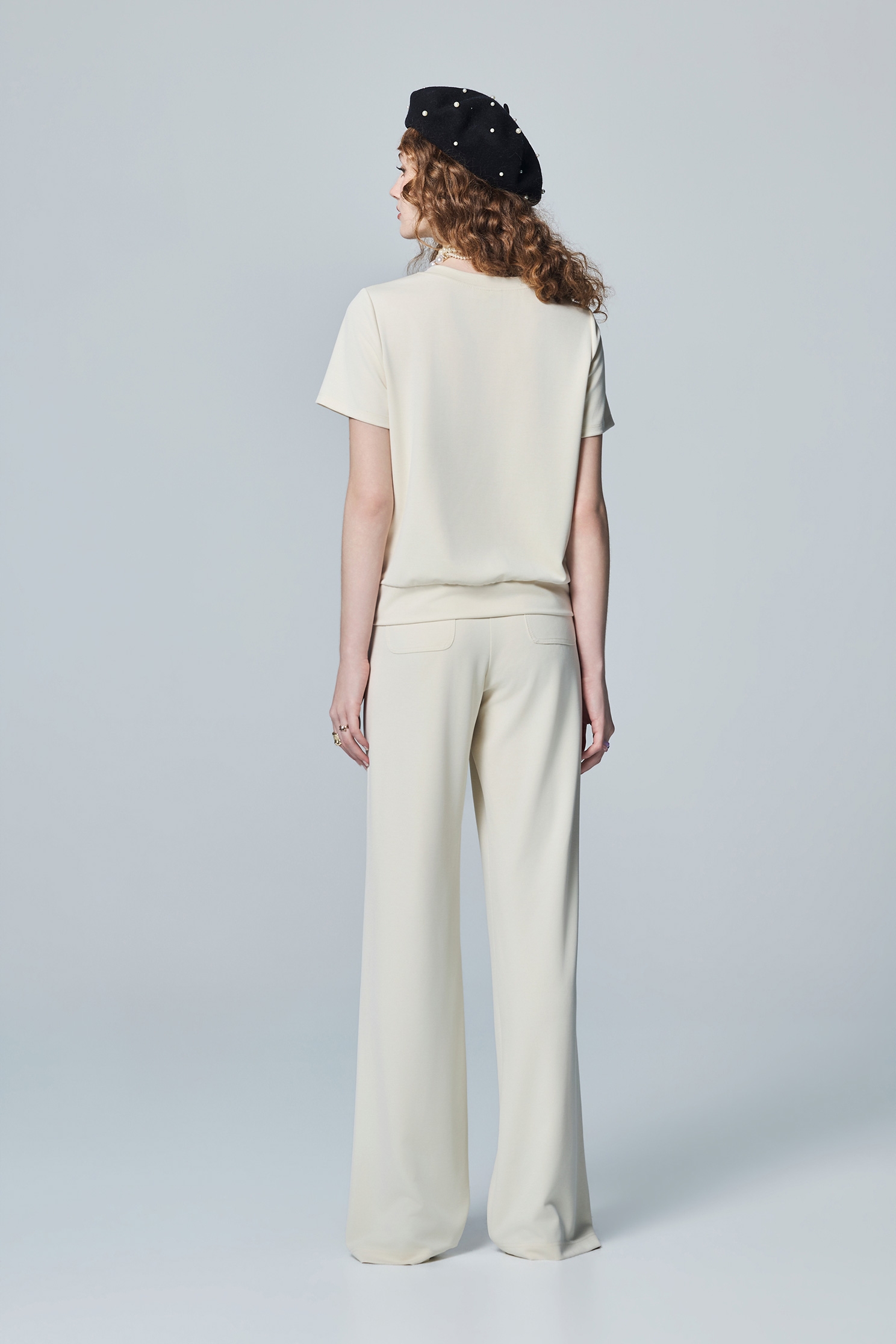 極簡靜謐灰休閒寬腿褲Casual Wide Leg Pants,寬褲,秋冬穿搭,蕾絲,褲子