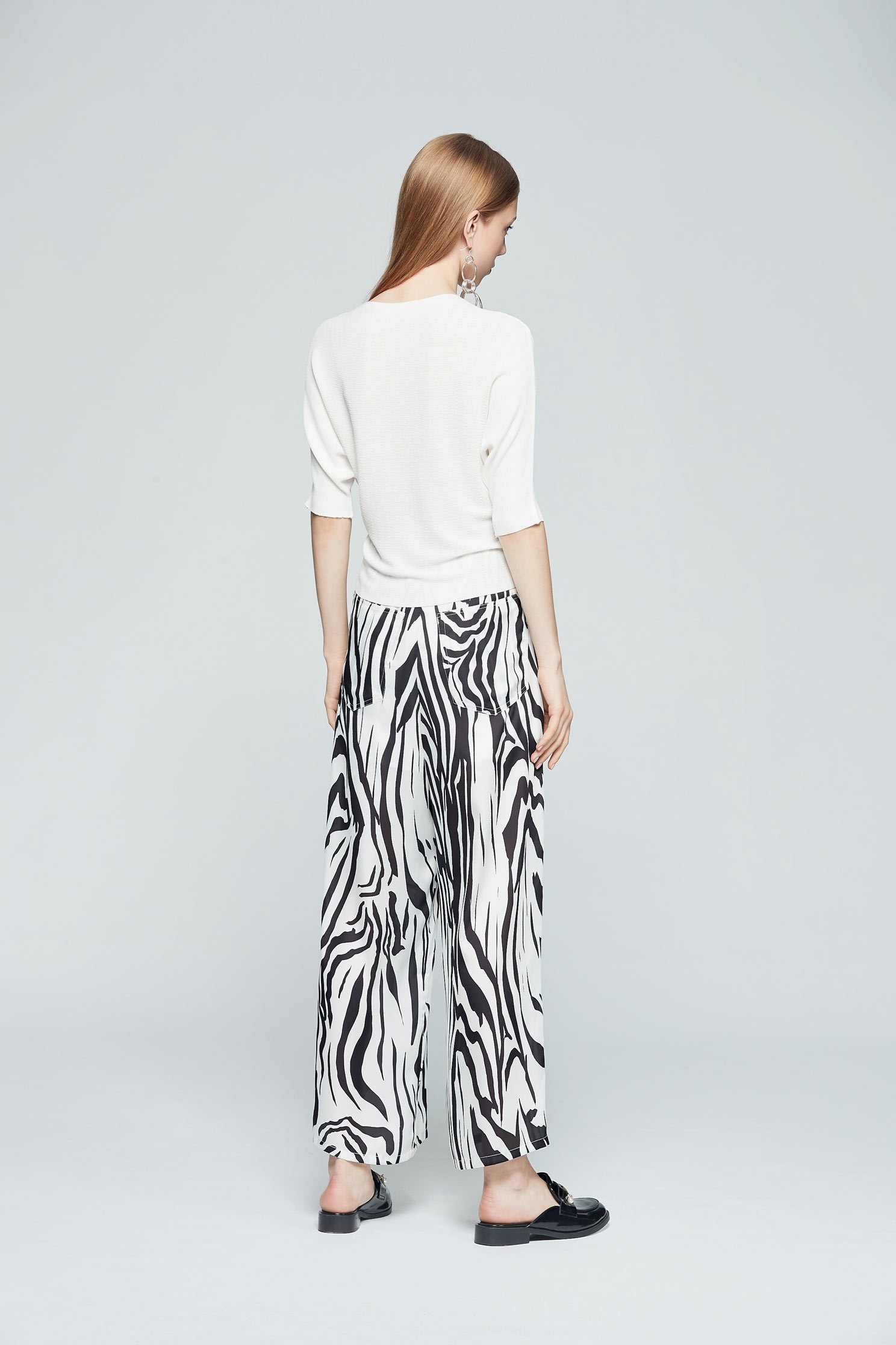 Zebra pattern culottes,culottespants,pants,pants,wasthin