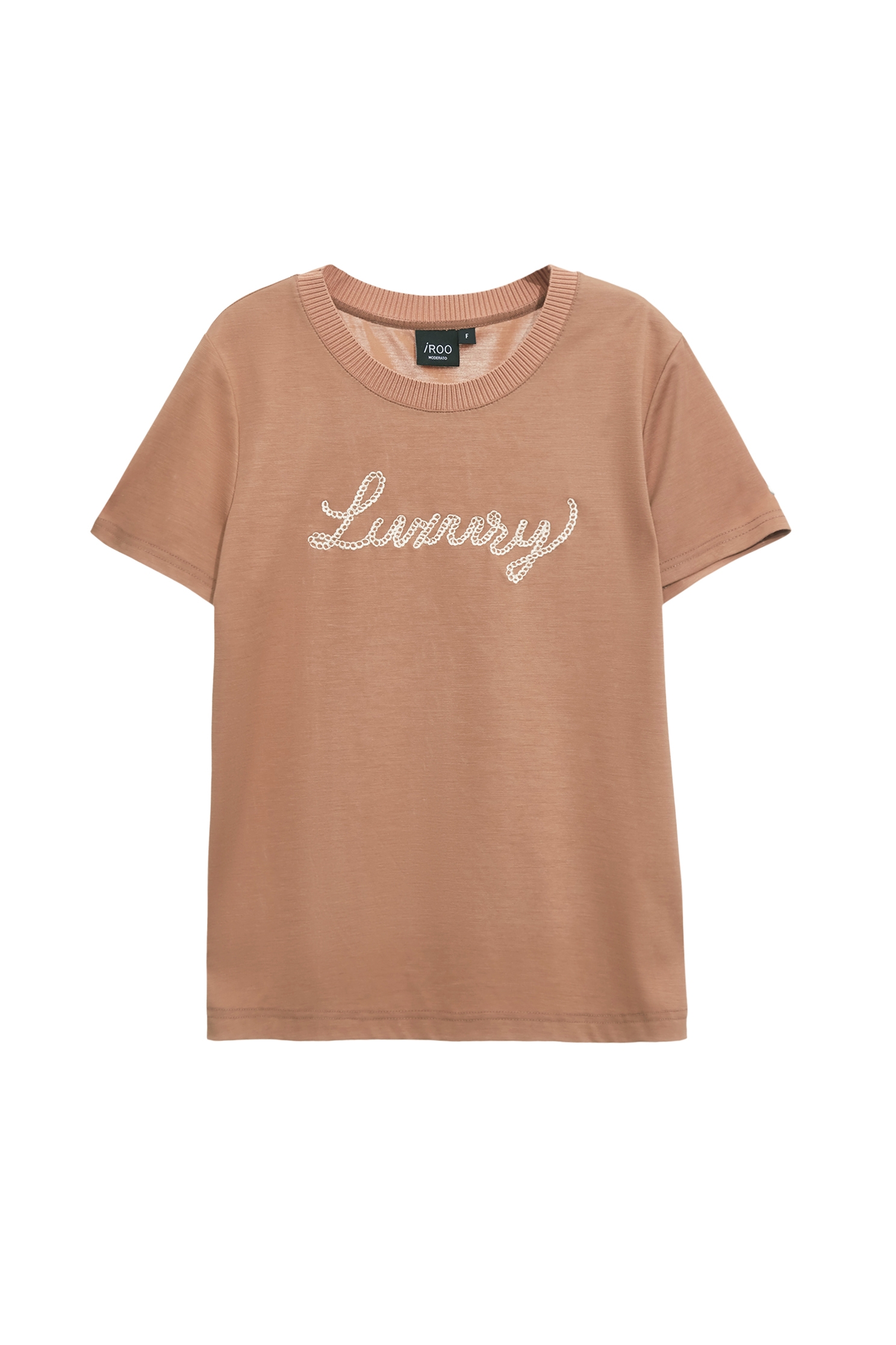 單字繩索刺繡T恤上衣單字繩索刺繡T恤上衣,T-Shirt,上衣,刺繡,春夏穿搭,白色上衣