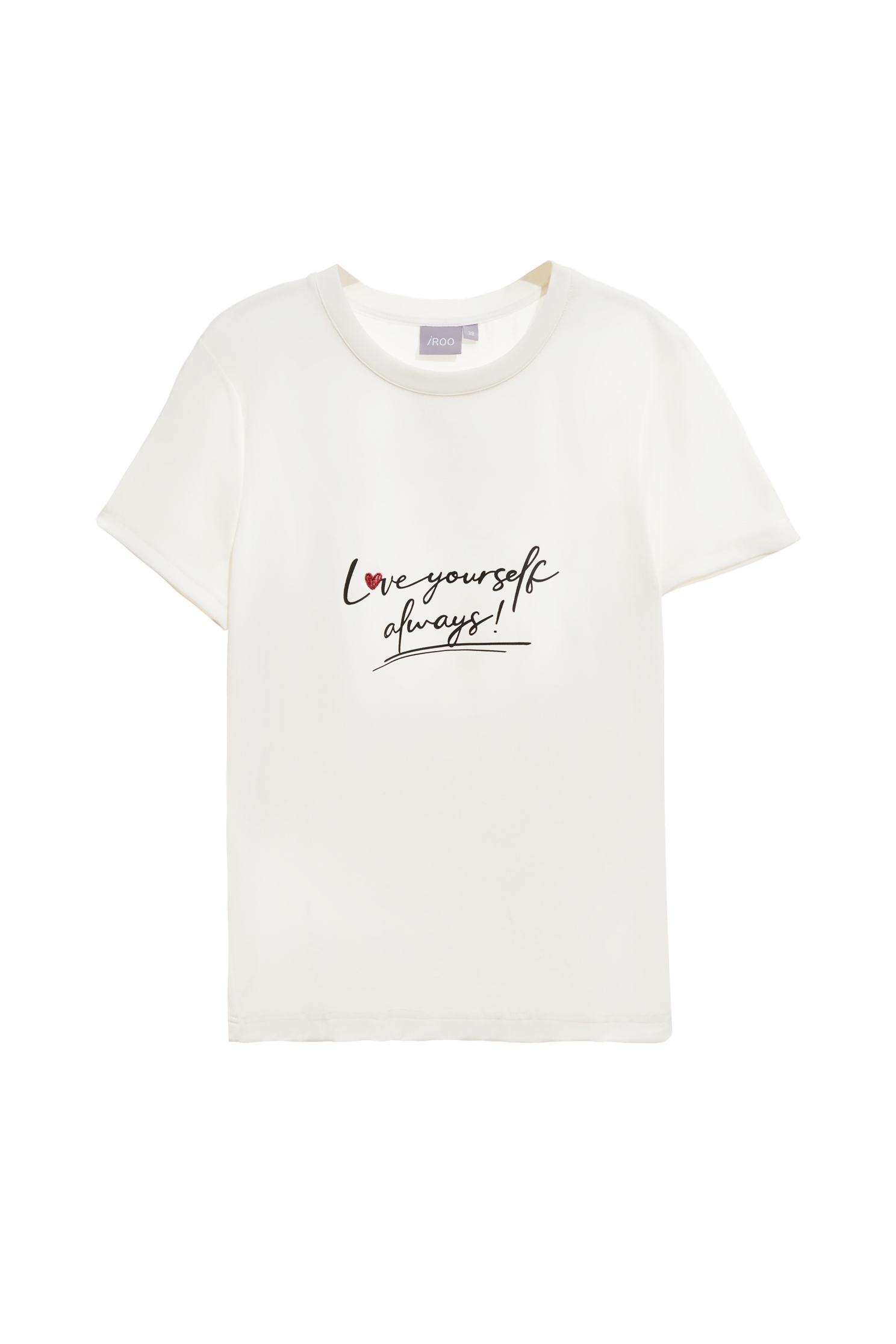 愛自己勵志文印花T恤上衣愛自己勵志文印花T恤上衣,T-Shirt,上衣,刺繡,春夏穿搭,白色上衣