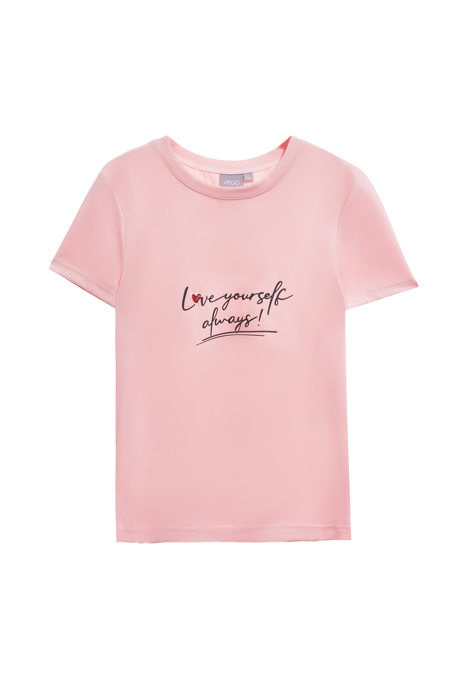 愛自己標語印花窄版上衣愛自己標語印花窄版上衣,T-Shirt,上衣,刺繡,春夏穿搭,白色上衣