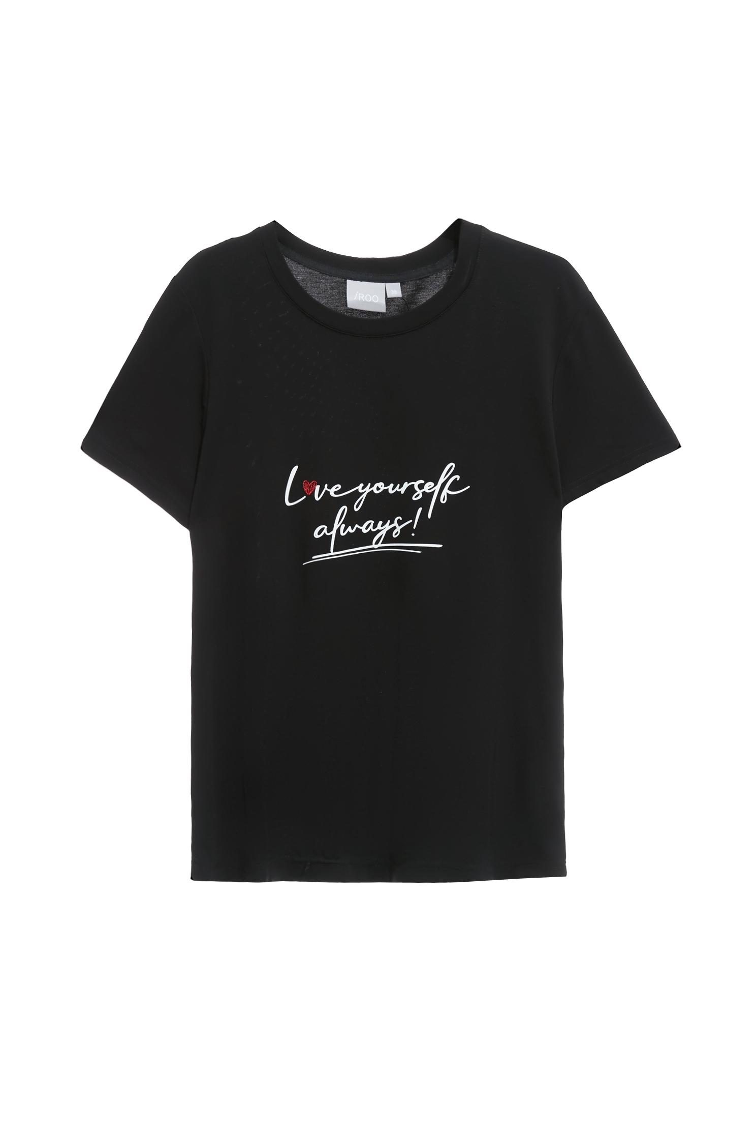 愛自己標語印花窄版上衣愛自己標語印花窄版上衣,T-Shirt,上衣,刺繡,春夏穿搭,白色上衣