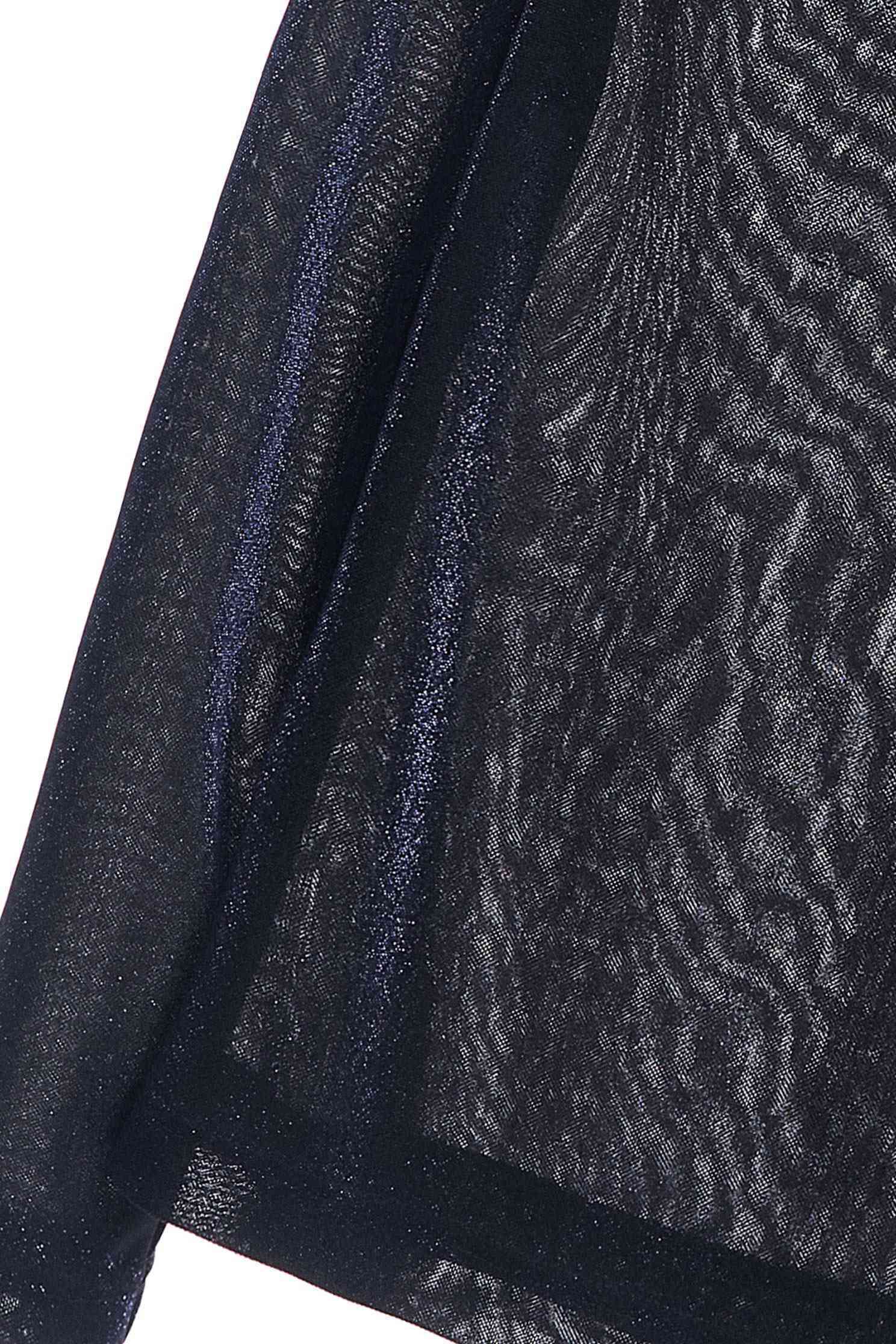 Simple blue glitter top,top,see-throughtop,knitting,knittedtop,knittedtop,longsleevetop