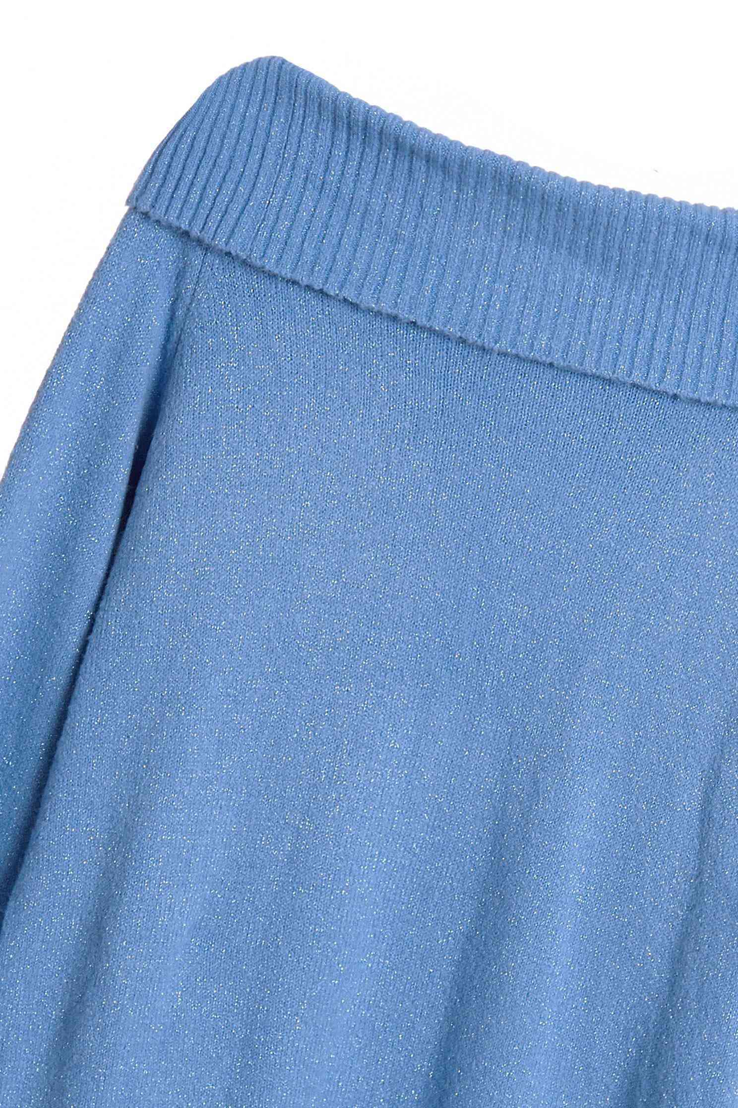 Blue glitter knitted Off-shoulder top,pantoneblue,offshouldertop,top,offshouldertop,shouldertop,knitting,knittedtop,knittedtop,longsleevetop