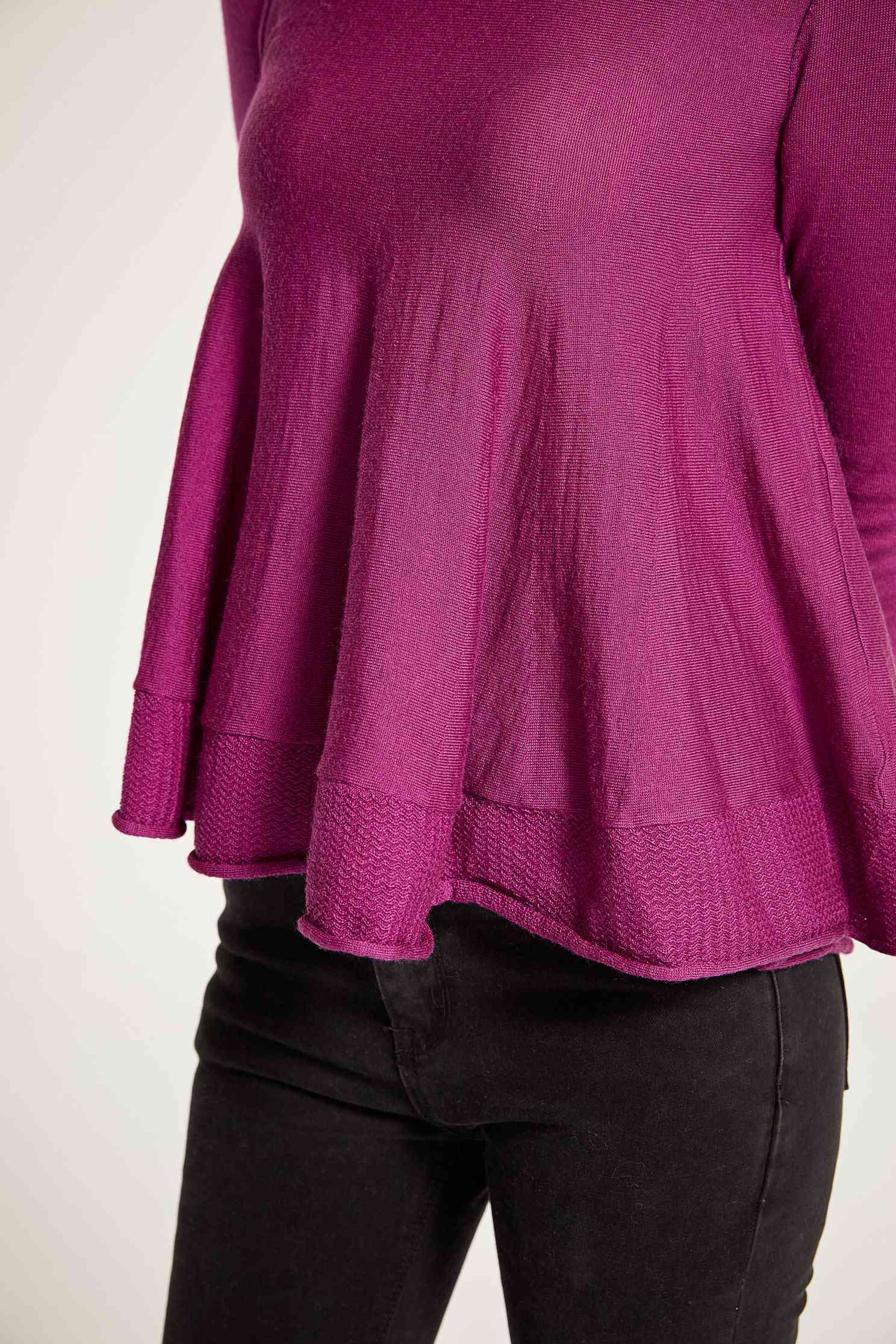 Lotus long-sleeveknit sweater,圓領上衣,Fantasy purple,knitting,Knitted top,Knitted Top,長袖上衣