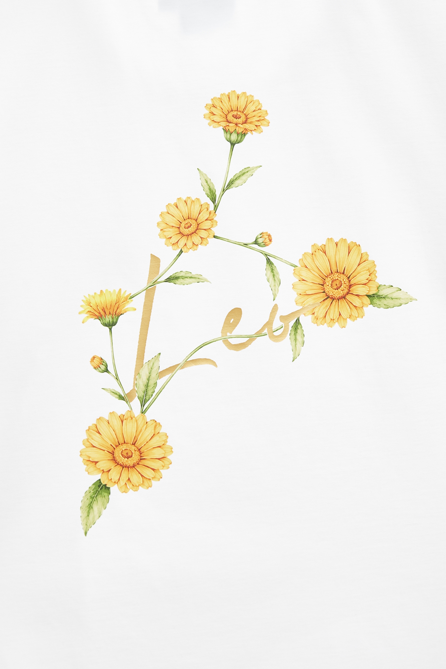 獅子座花卉T恤上衣獅子座花卉T恤上衣,上衣,刺繡,抗UV,涼感,白色上衣,秋冬穿搭,透氣舒適