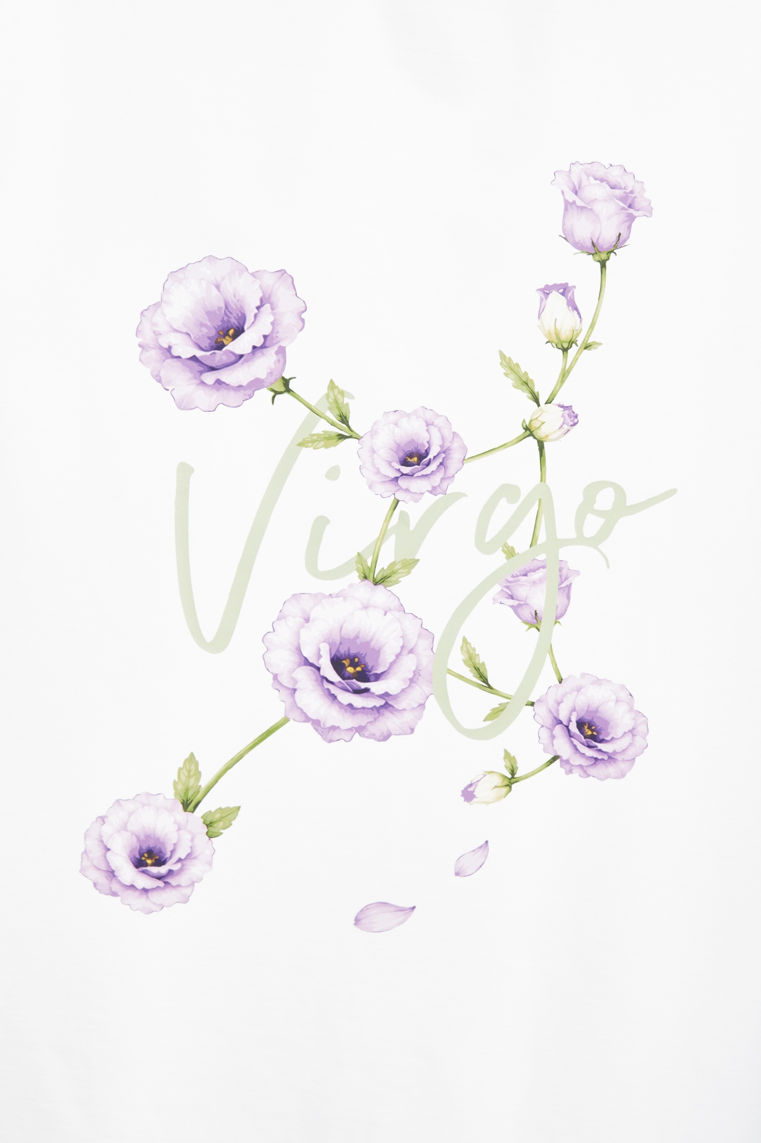 處女座花卉T恤上衣處女座花卉T恤上衣,上衣,刺繡,抗UV,涼感,白色上衣,秋冬穿搭,透氣舒適