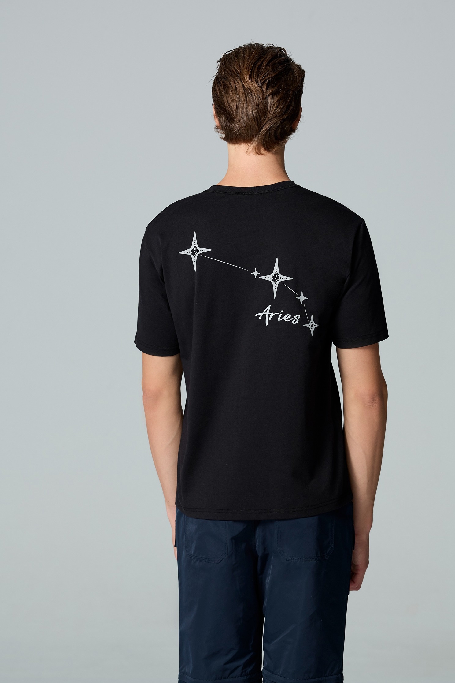 牡羊座男版T恤上衣牡羊座男版T恤上衣,T-Shirt,上衣,刺繡,吸濕,抗UV,涼感,白色上衣,黑色上衣