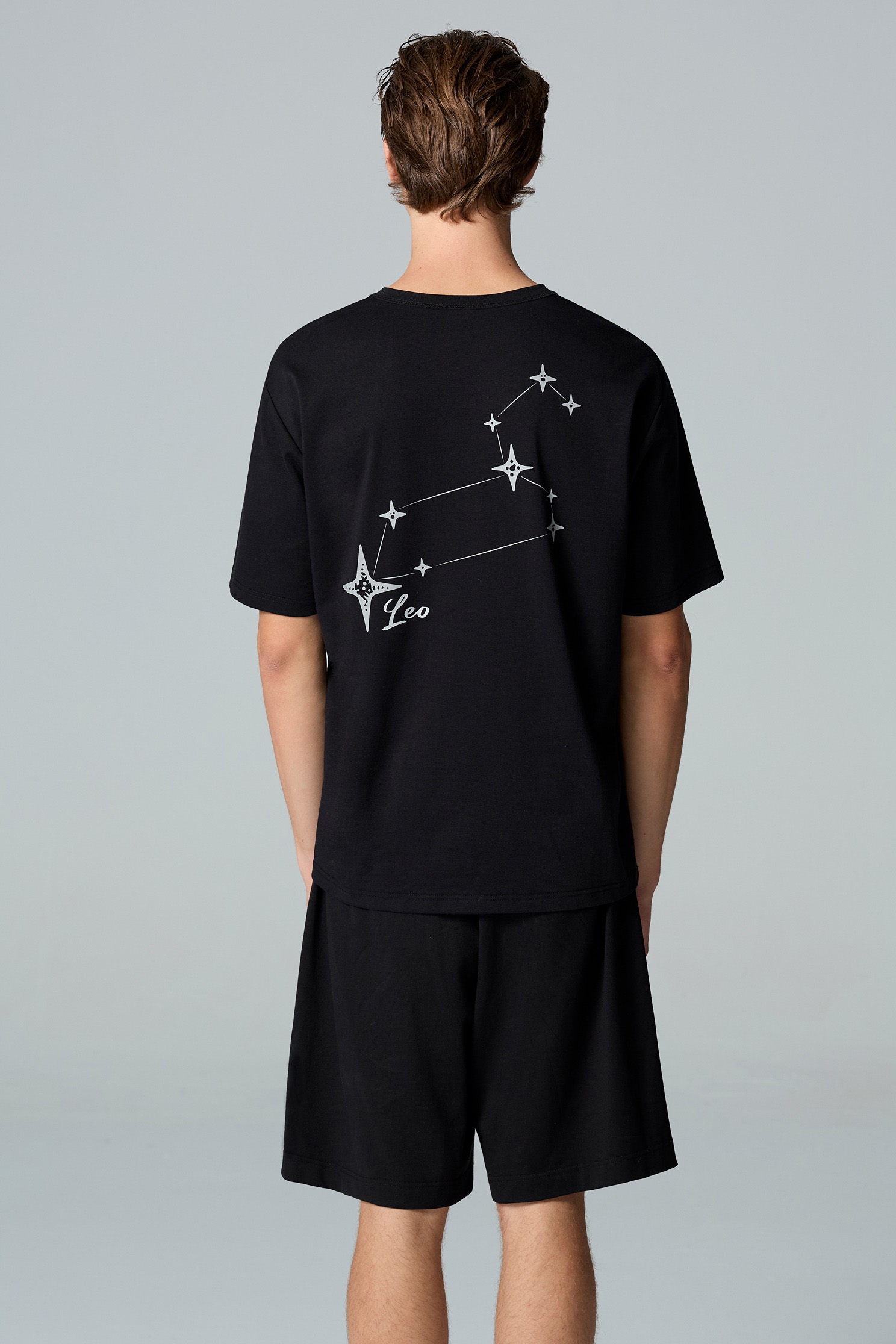 獅子座男版T恤上衣獅子座男版T恤上衣,T-Shirt,上衣,刺繡,吸濕,抗UV,涼感,白色上衣,黑色上衣