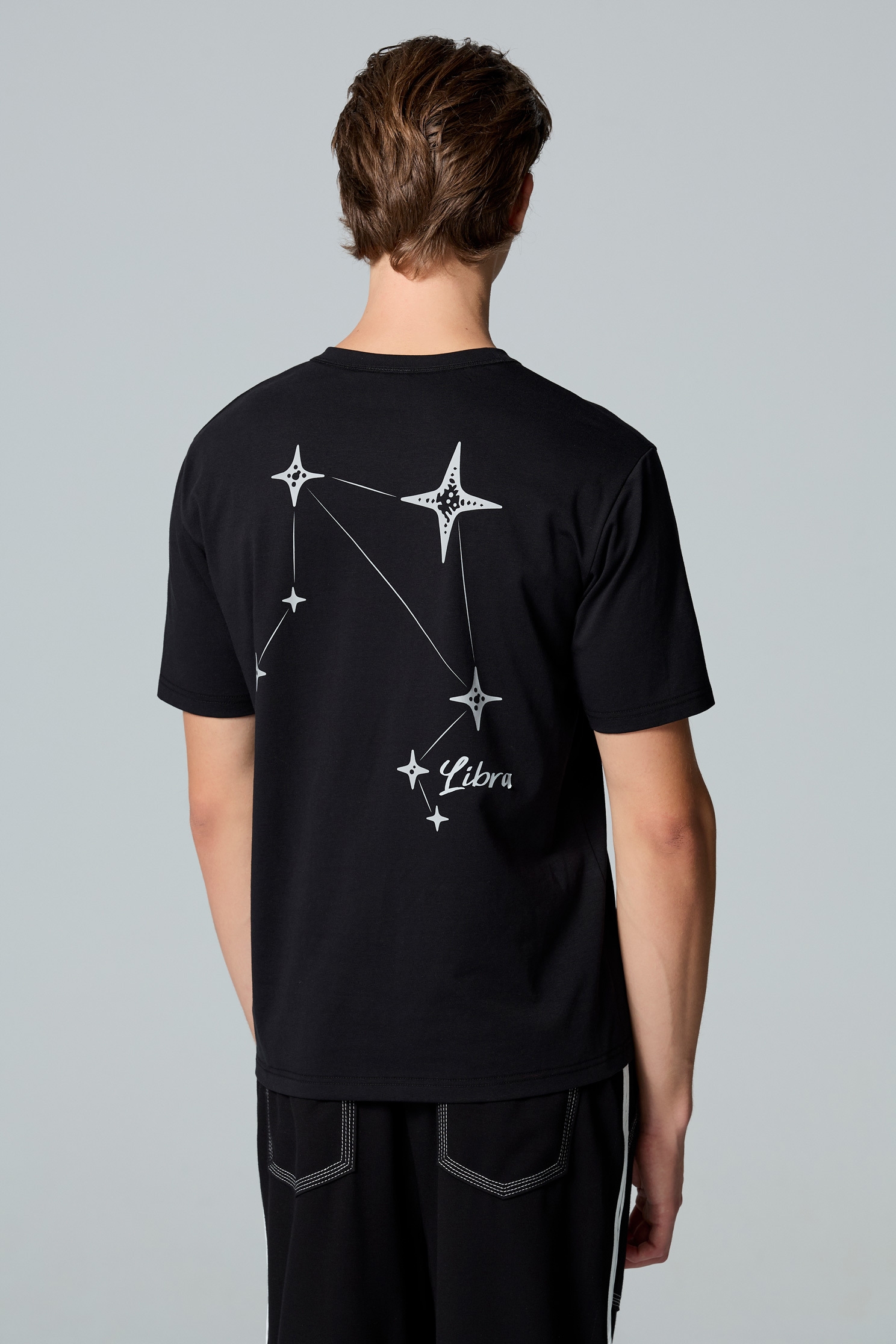 天秤座男版T恤上衣天秤座男版T恤上衣,T-Shirt,上衣,刺繡,吸濕,抗UV,涼感,白色上衣,黑色上衣