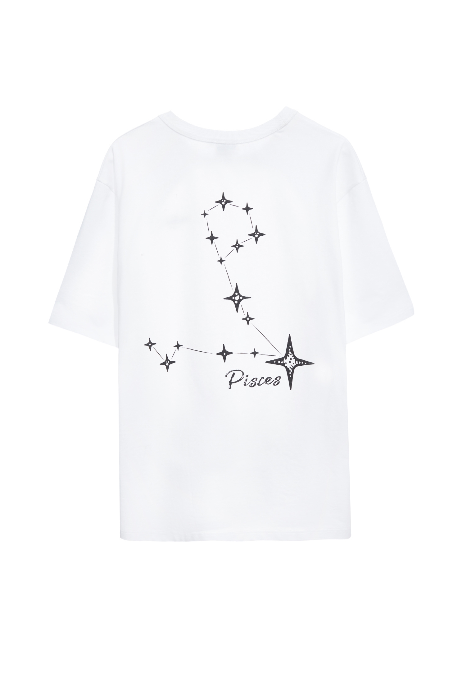 雙魚座男版T恤上衣雙魚座男版T恤上衣,T-Shirt,上衣,刺繡,白色上衣,秋冬穿搭,黑色上衣