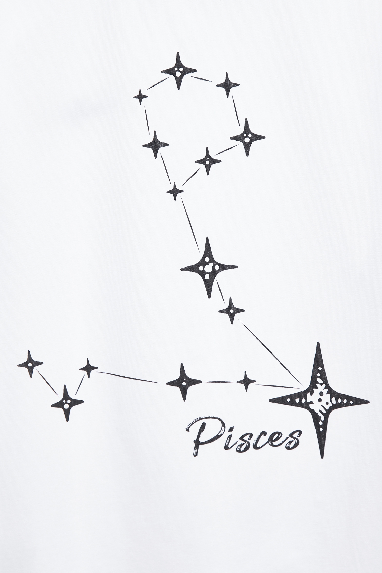 雙魚座男版T恤上衣雙魚座男版T恤上衣,T-Shirt,上衣,刺繡,白色上衣,秋冬穿搭,黑色上衣