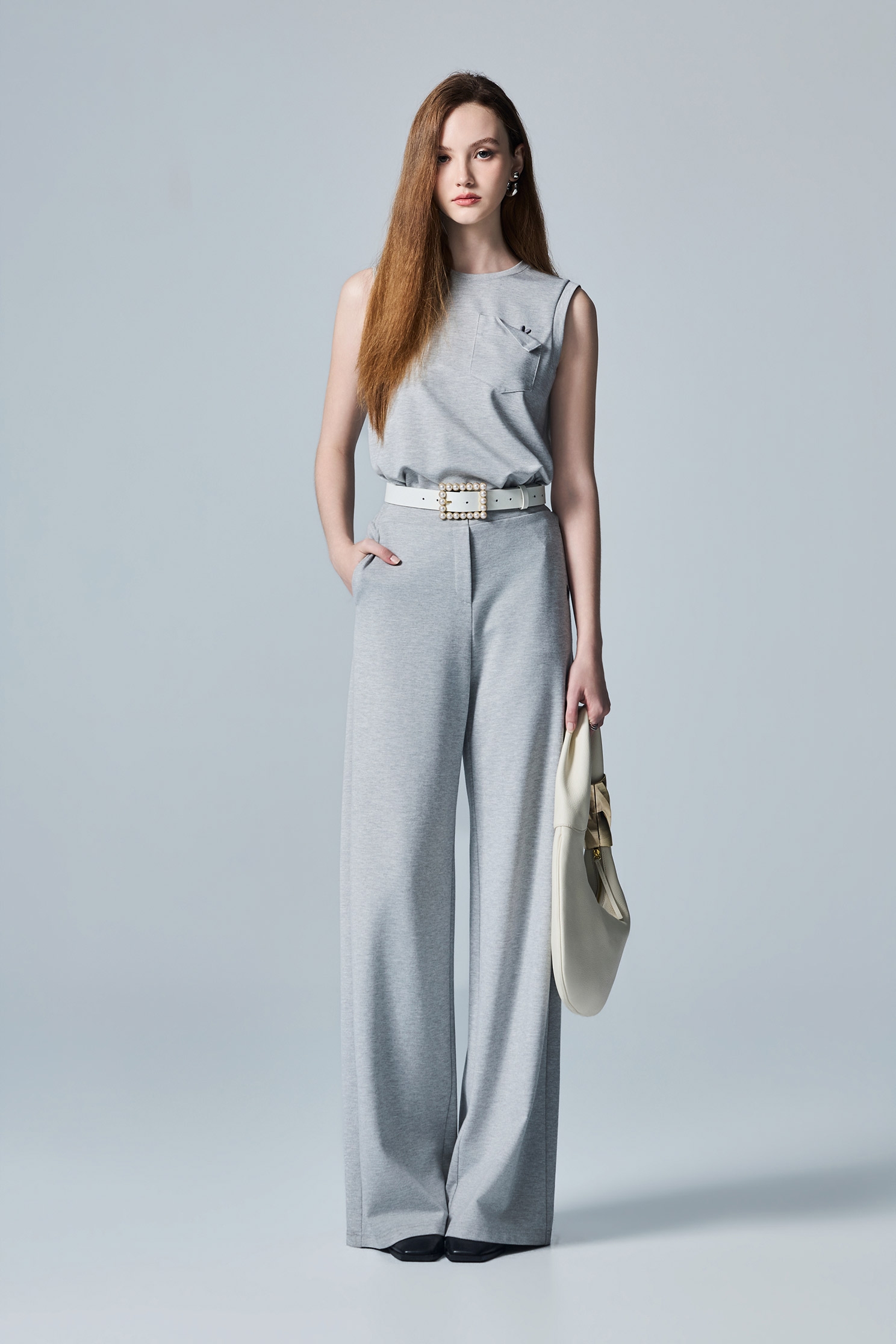 愛心飛進口袋造型上衣Stylish Pocket Minimalist Vest,一般背心,上衣,白色上衣,秋冬穿搭,背心