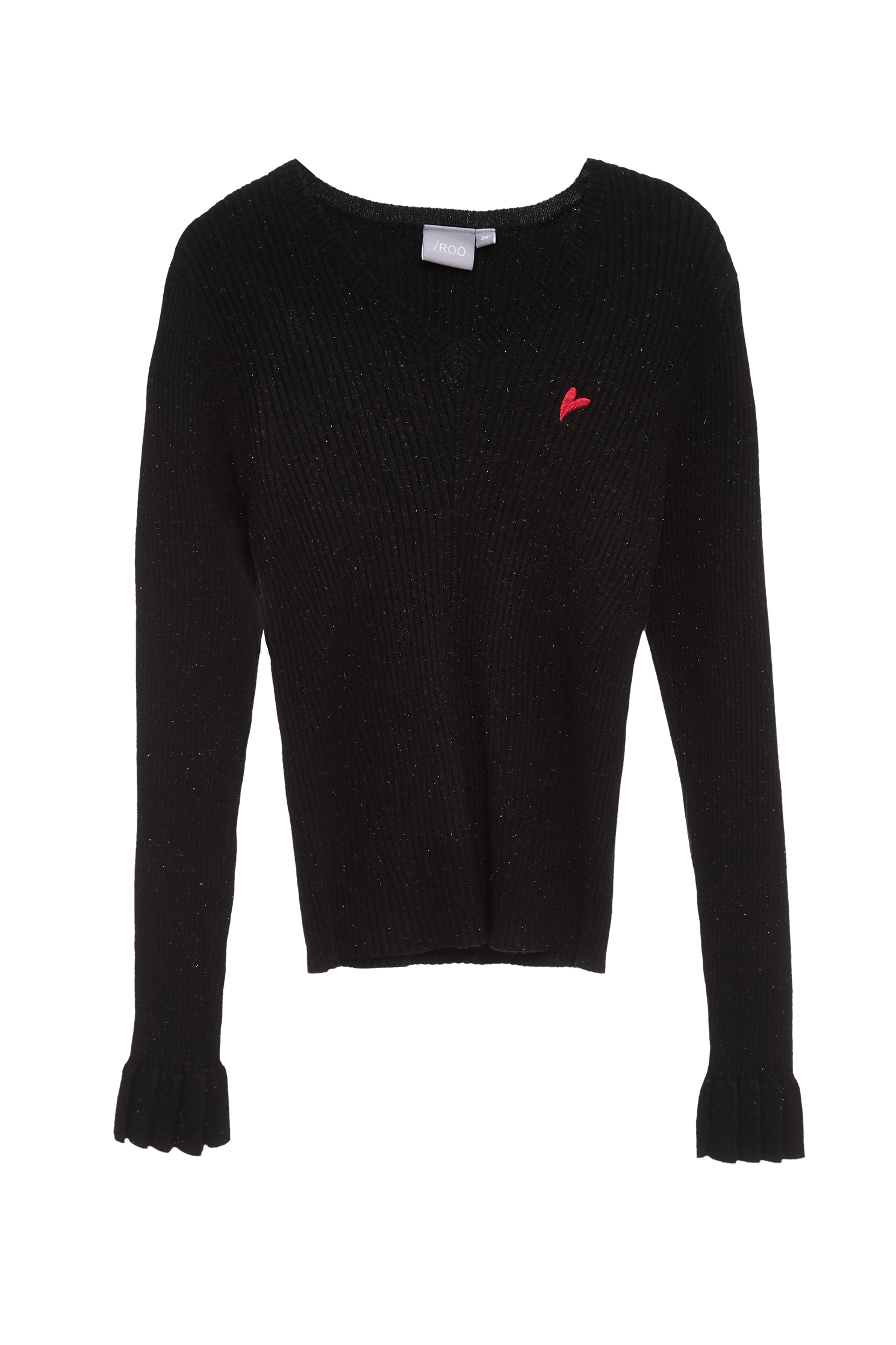 簡約正反針針織上衣簡約正反針針織上衣,V領上衣,上衣,刺繡,秋冬穿搭,簡約穿搭,荷葉,針織,針織上衣